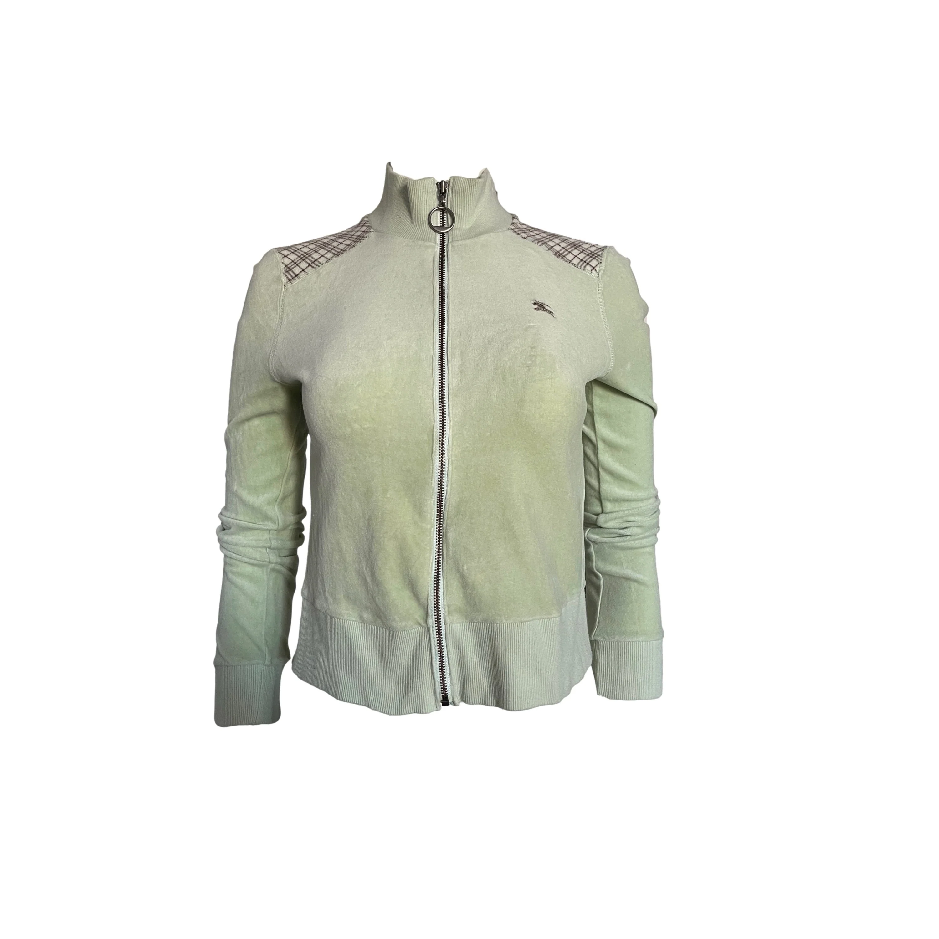 Burberry Lime Green Velour Track Jacket