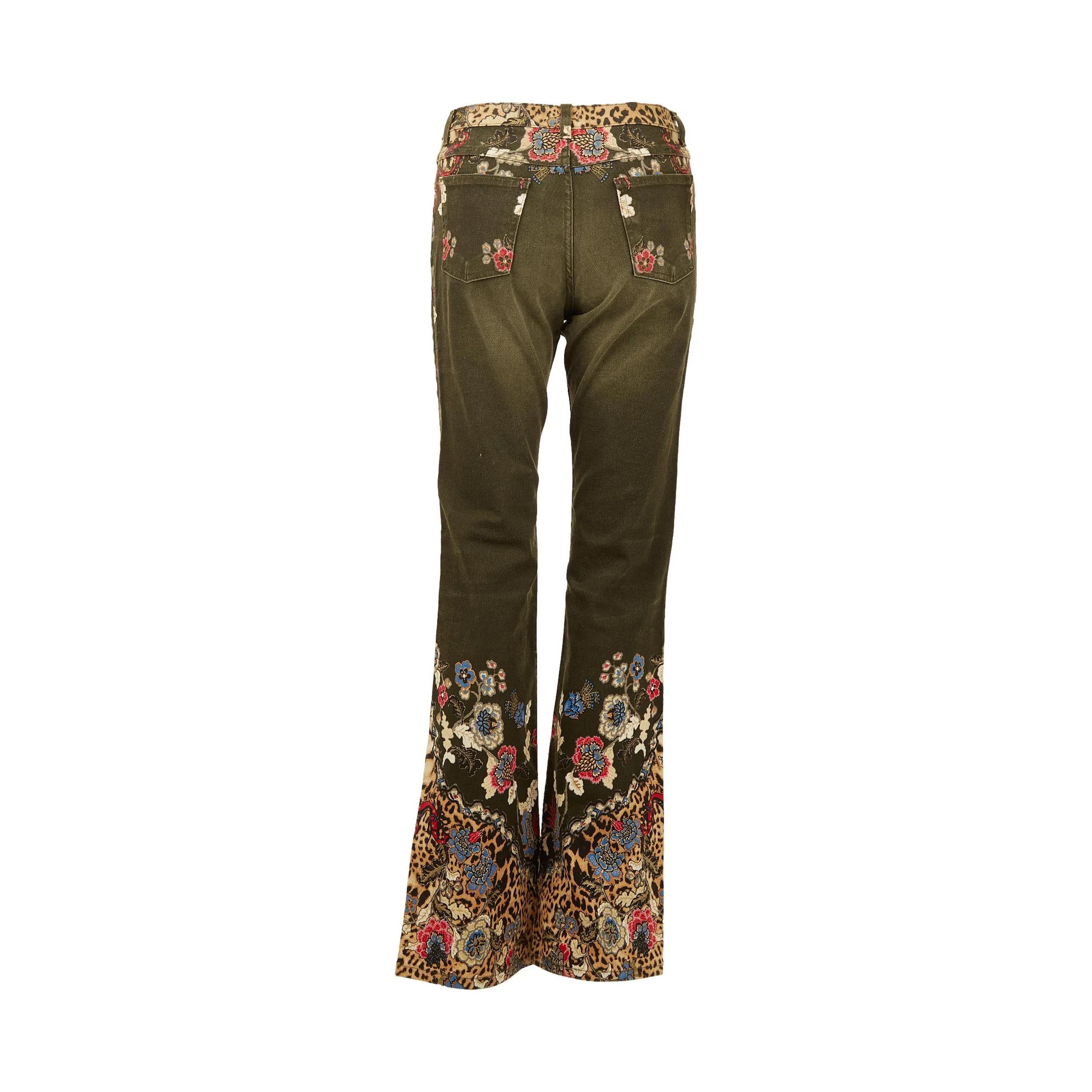 Cavalli Floral Cheetah Print Pants - Image 2