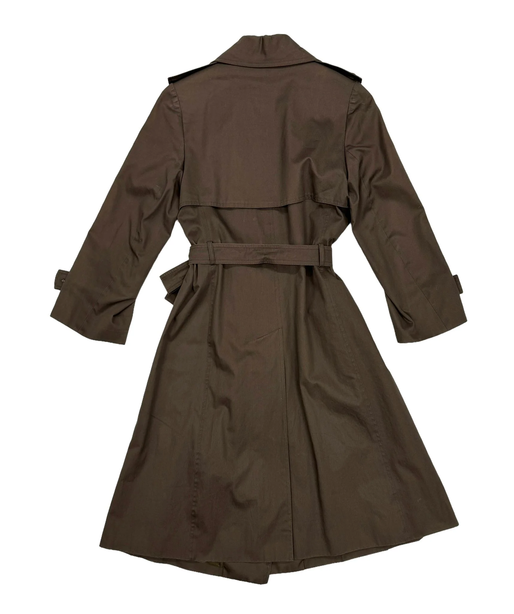 Celine Brown Logo Button Trench Coat - Image 2