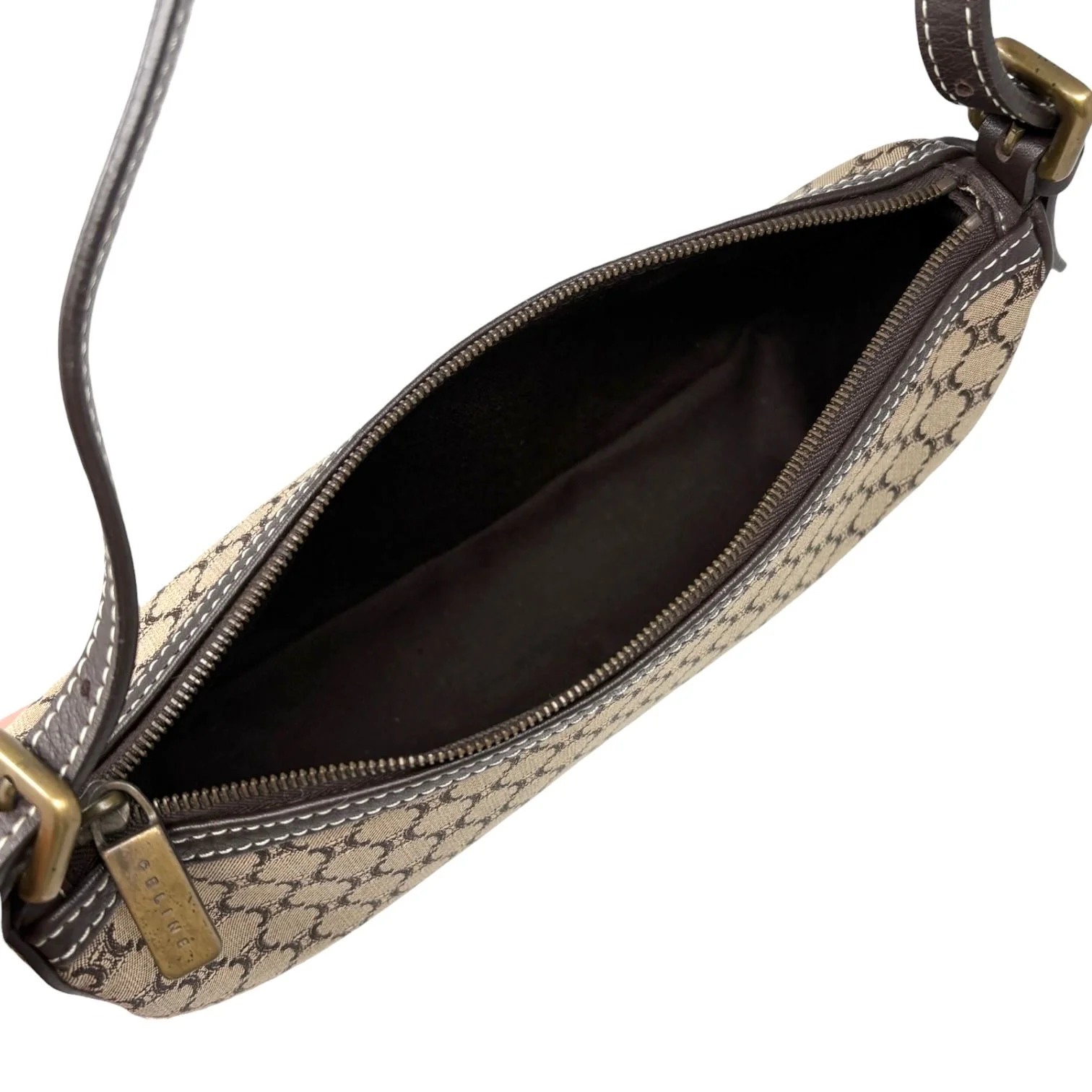 Celine Brown Logo Shoulder Bag - Image 3
