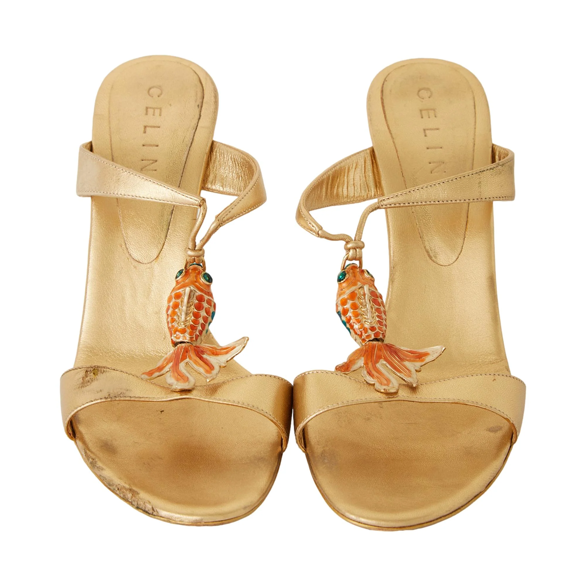 Celine Gold Goldfish Heels - Image 2