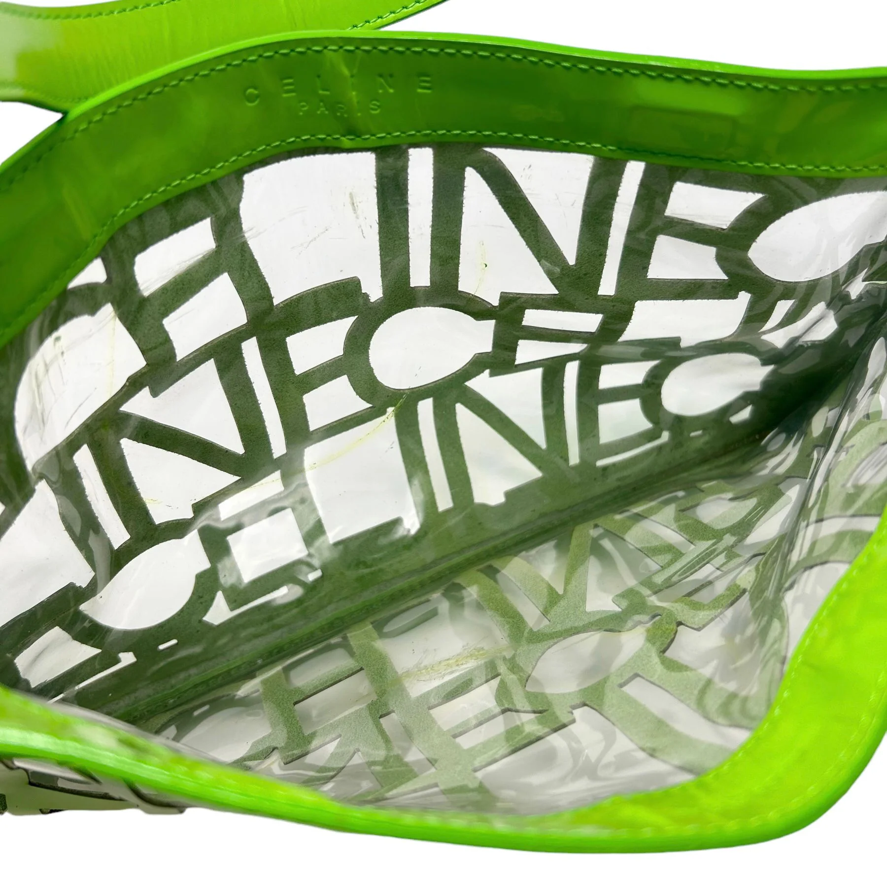 Celine Green Cut Out Logo Shoulder Bag - Image 3