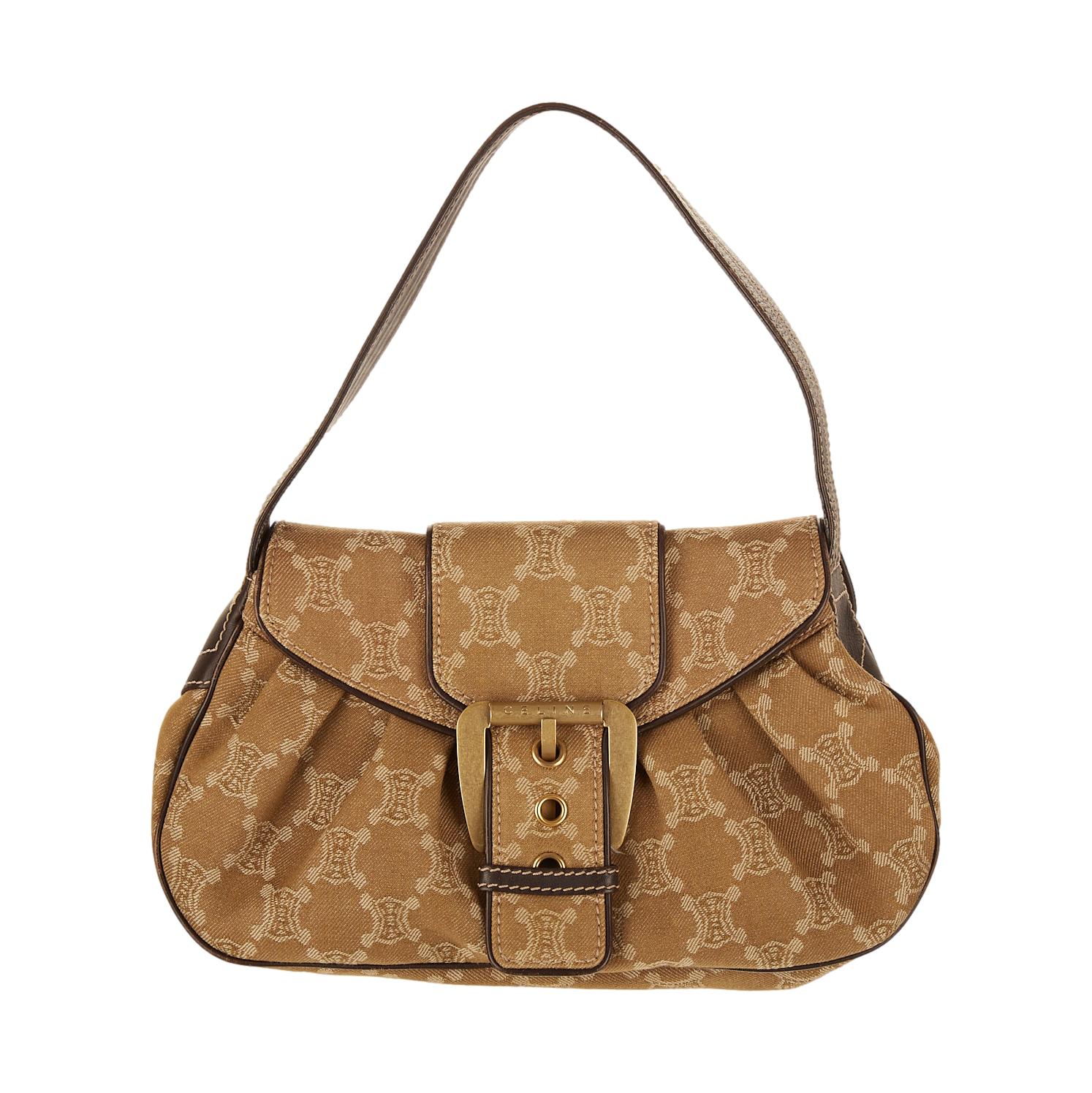 Celine Green Logo Shoulder Bag