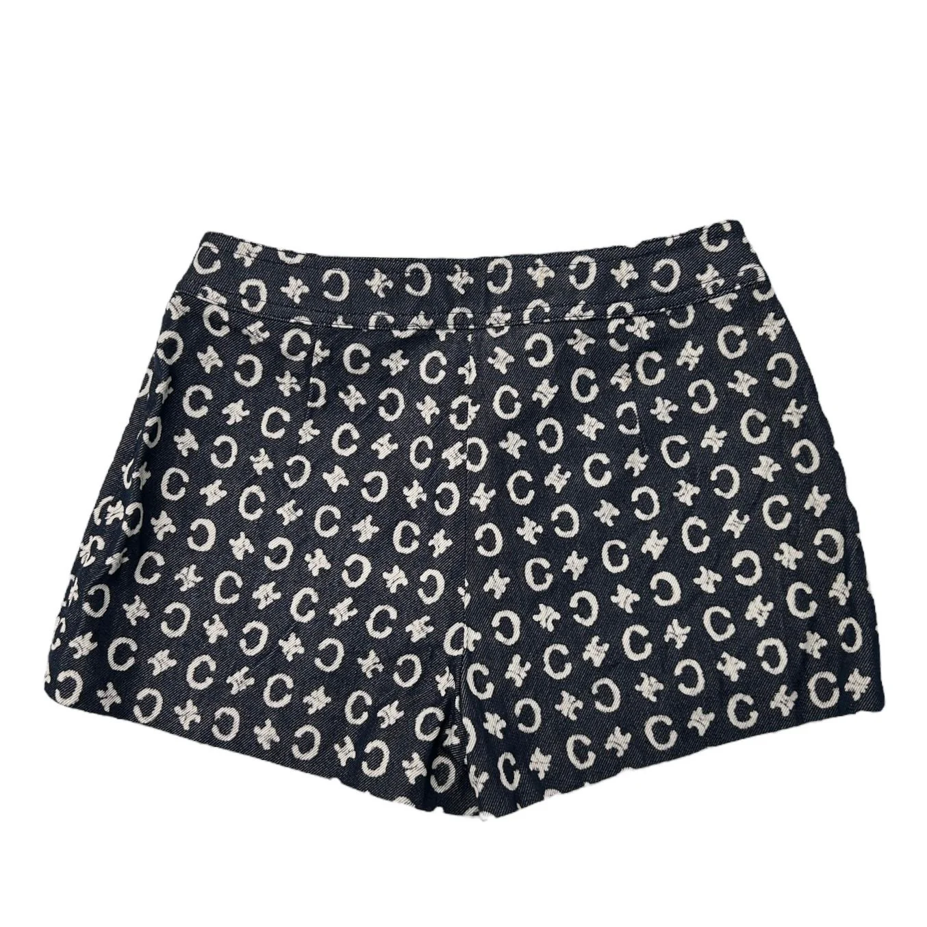 Celine Mini Denim Logo Shorts - Image 2