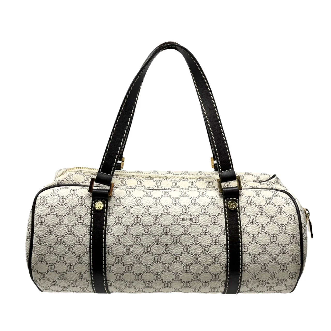 Celine White Logo Shoulder Bag