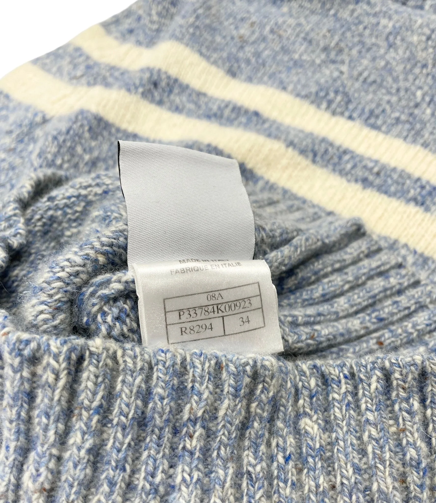 Chanel Baby Blue  Stripe Logo Turtleneck - Image 3