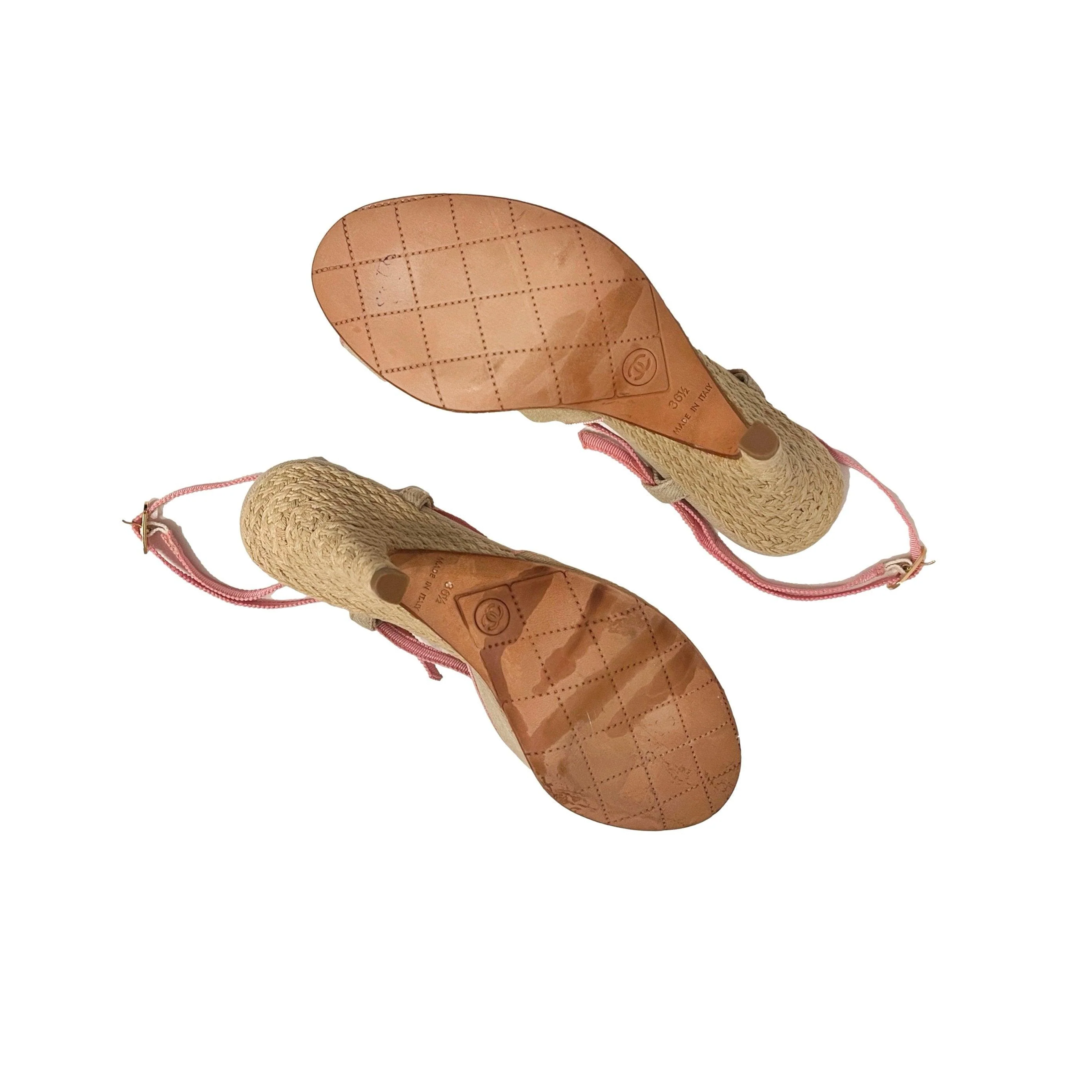 Chanel Beige Slingback Logo Heels - Image 3