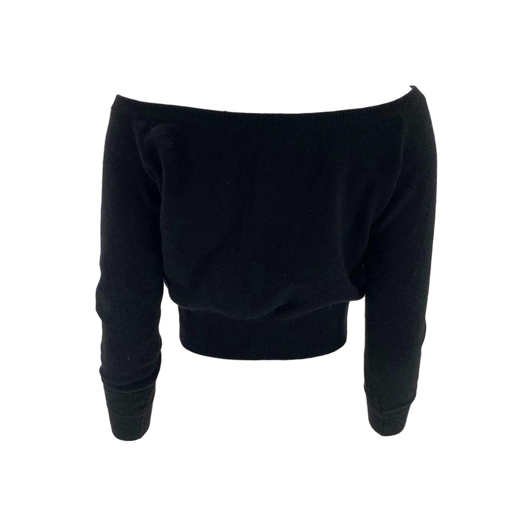 Chanel Black Cashmere Cropped Bow Top - Image 4