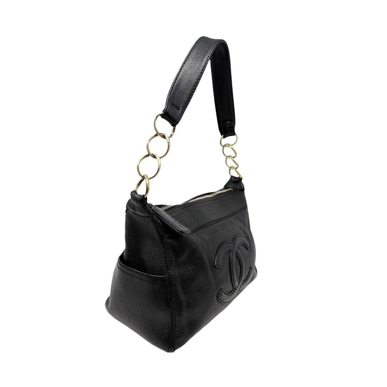 Chanel Black Caviar Chain Shoulder Bag - Image 2
