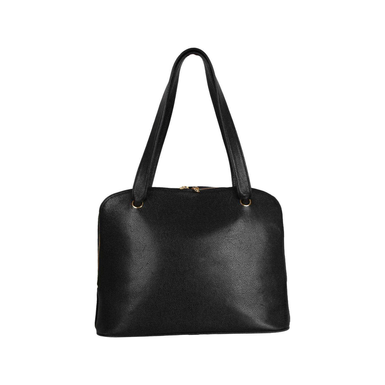Chanel Black Caviar Shoulder Bag - Image 2