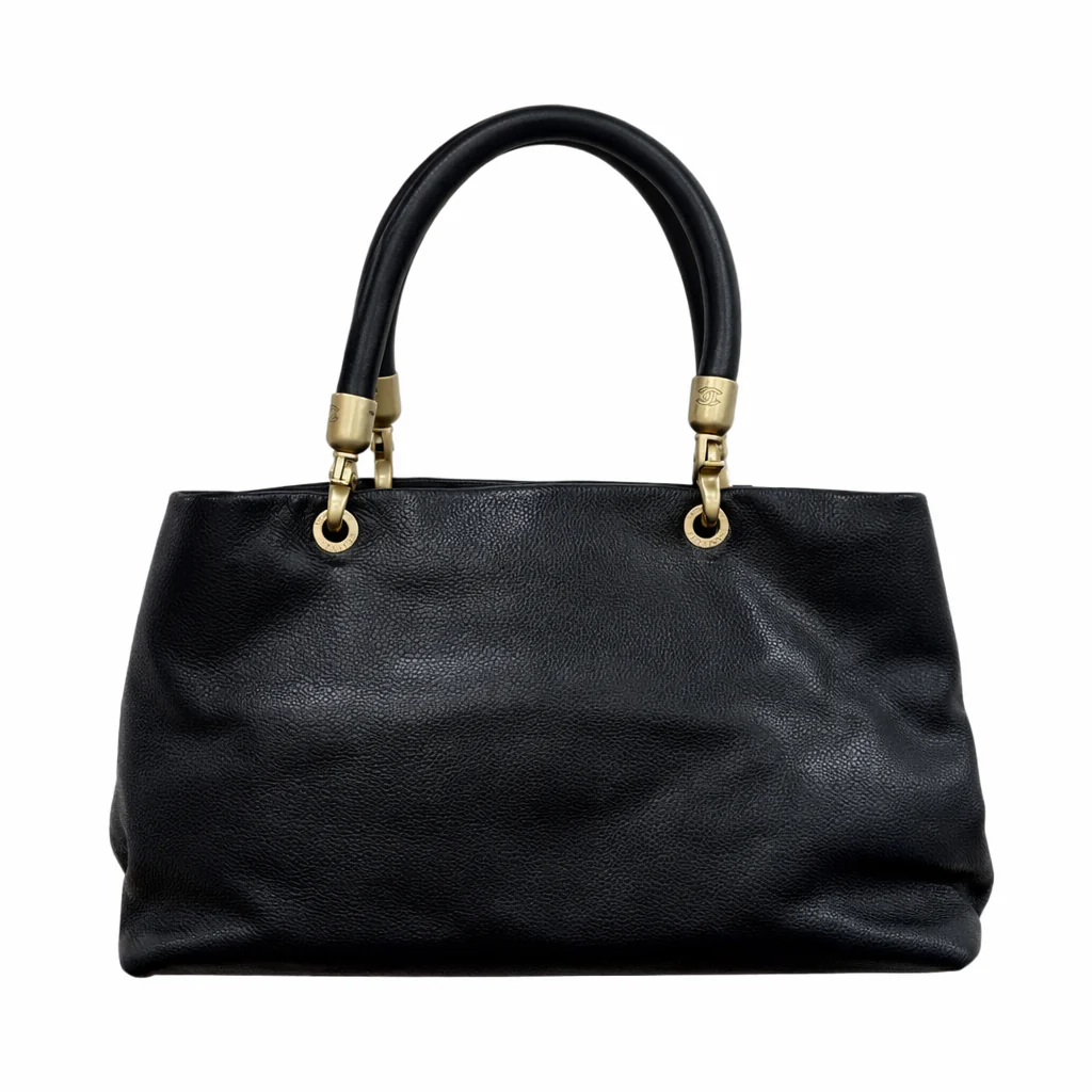 Chanel Black Caviar Structured Handle Bag - Image 2