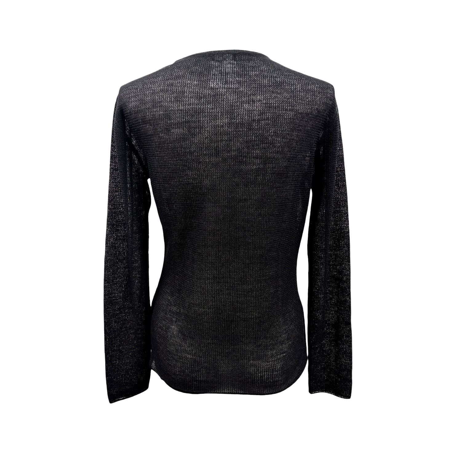 Chanel Black Center Logo Long Sleeve Top - Image 2