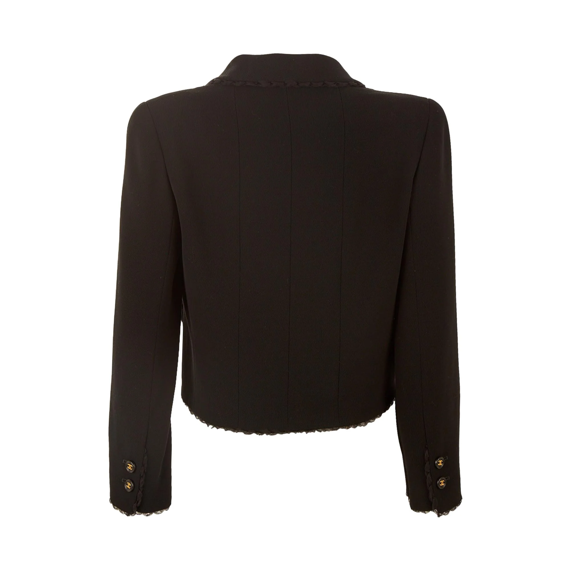 Chanel Black Cropped Jacket - Image 2