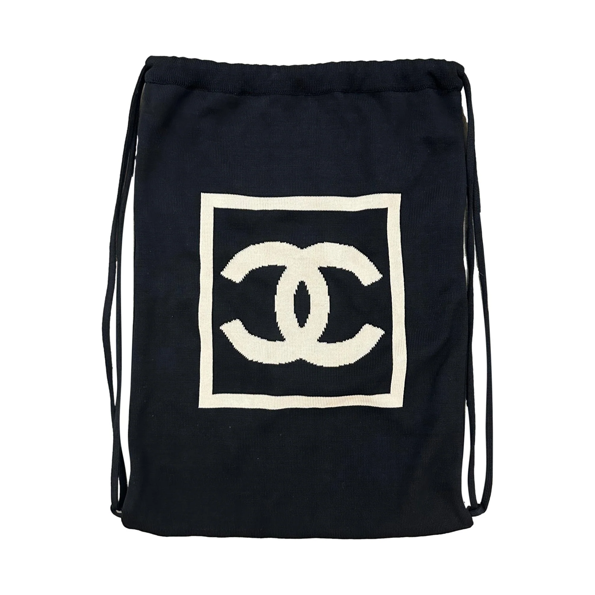 Chanel Black Drawstring Backpack