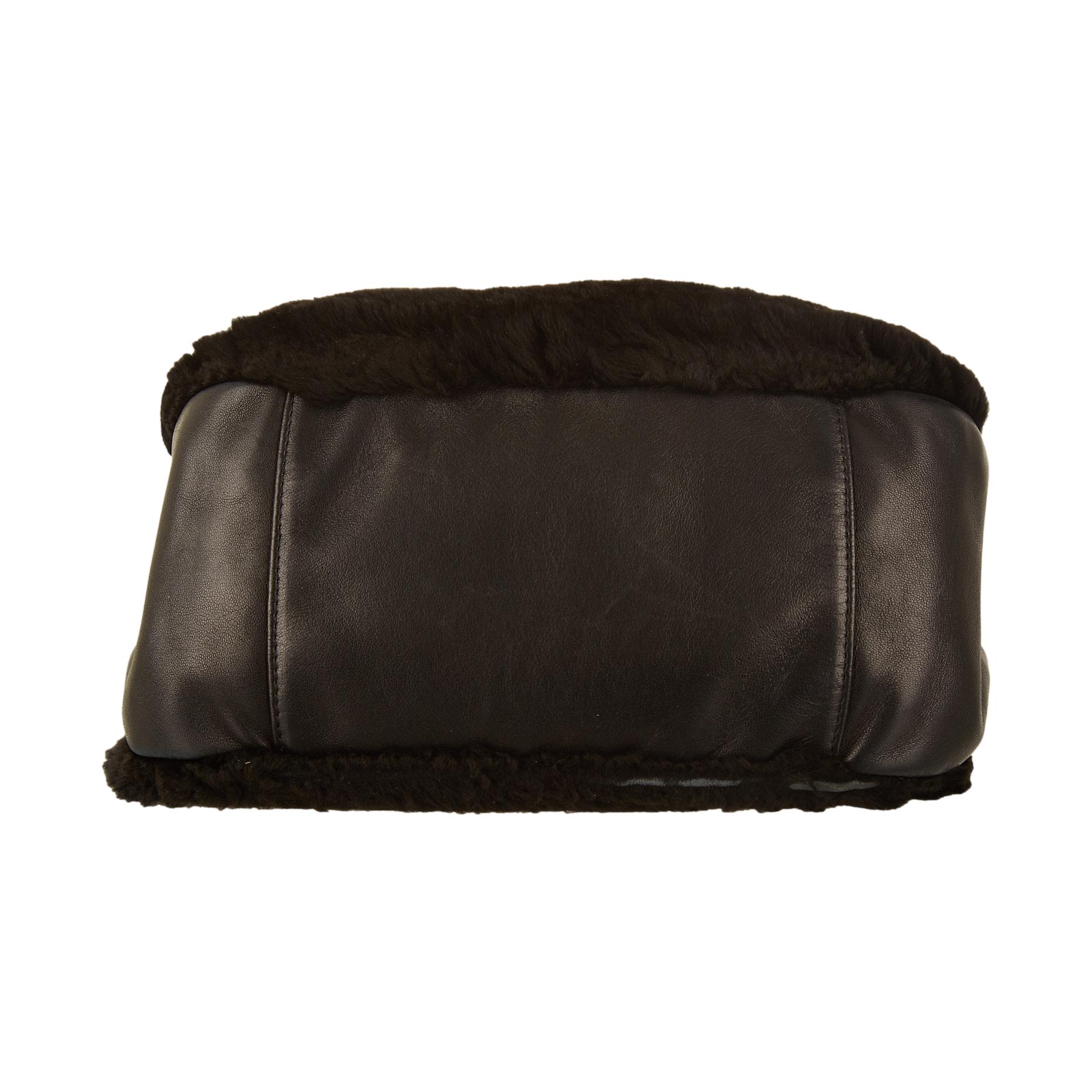 Chanel Black Fur Shoulder Bag - Image 3