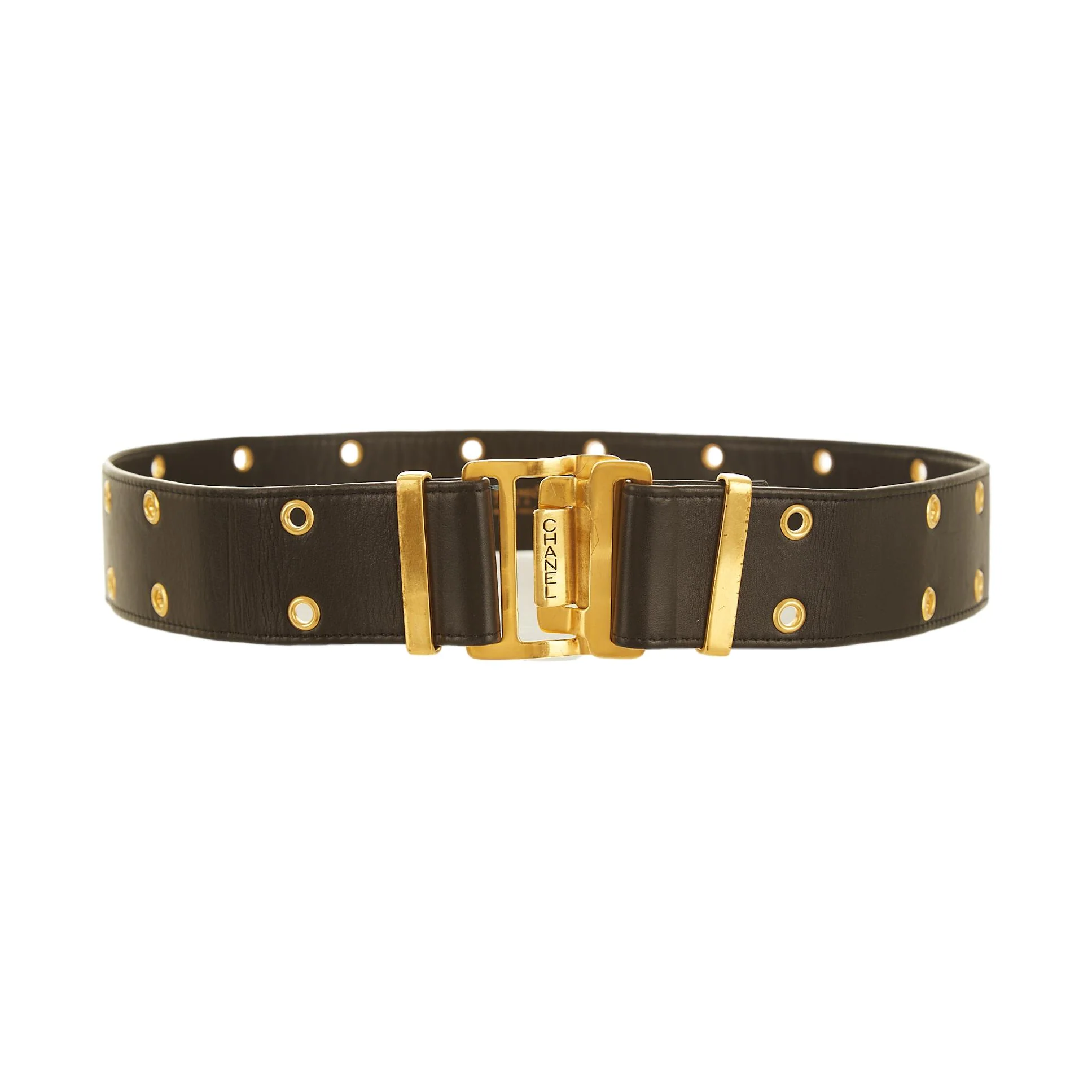 Chanel Black Grommet Belt