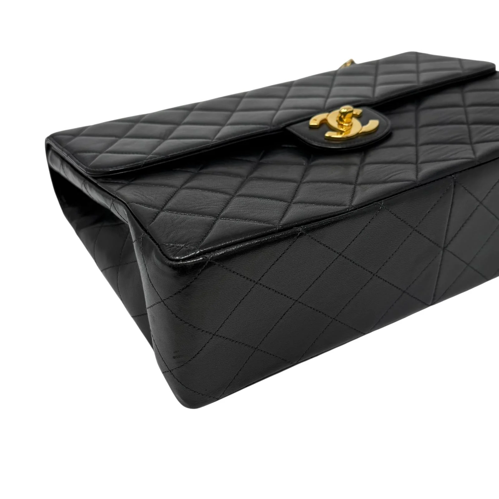 Chanel Black Jumbo Turnlock Flap Bag - Image 7
