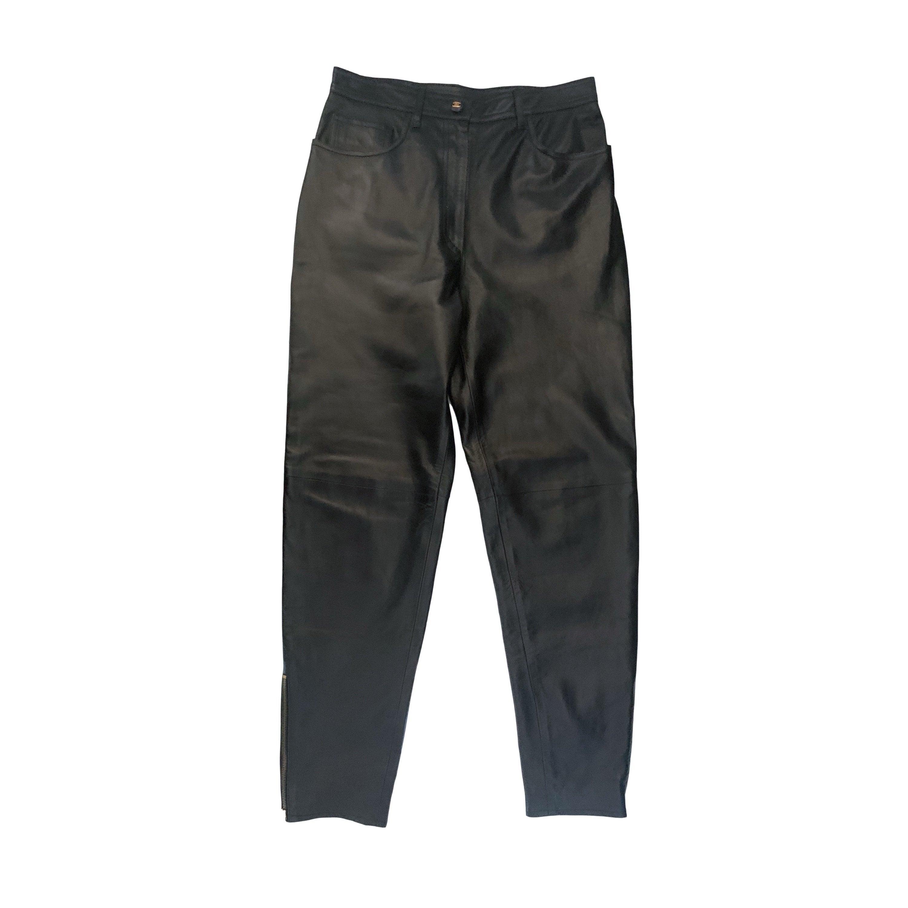 Chanel Black Leather Pants - Image 2
