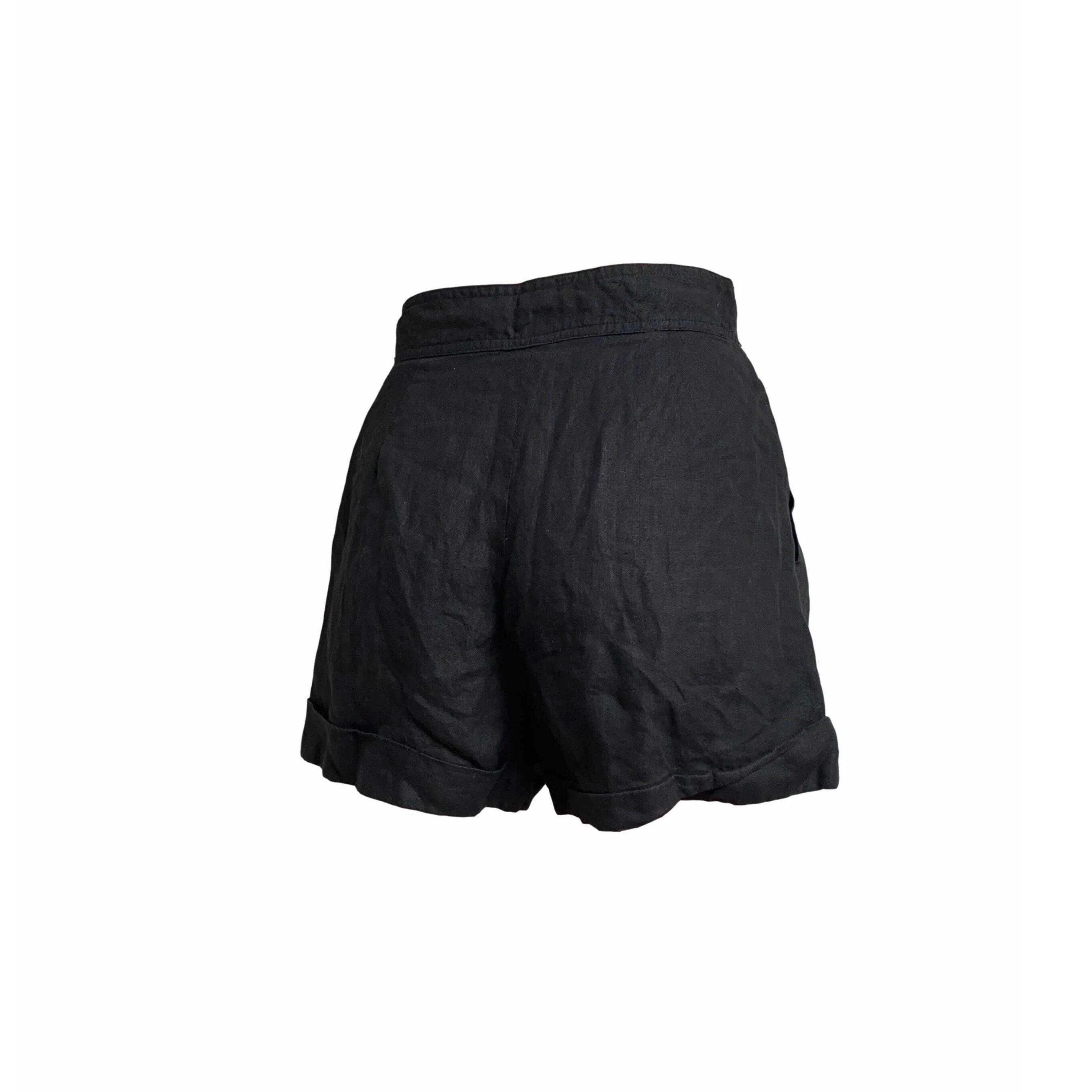 Chanel Black Logo Button Shorts - Image 2