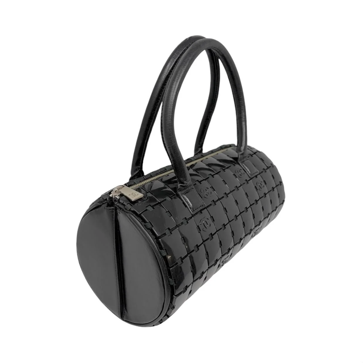 Chanel Black Logo Cylinder Puzzle Bag - Image 3
