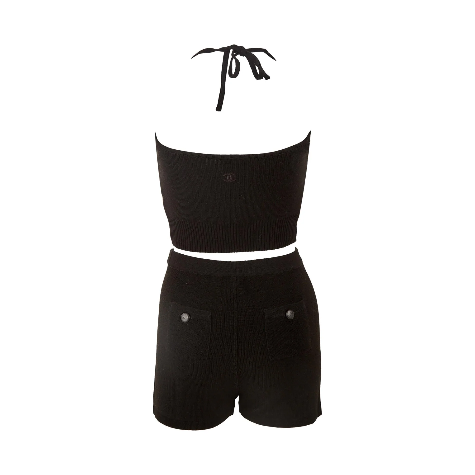 Chanel Black Logo Short Set - Image 2