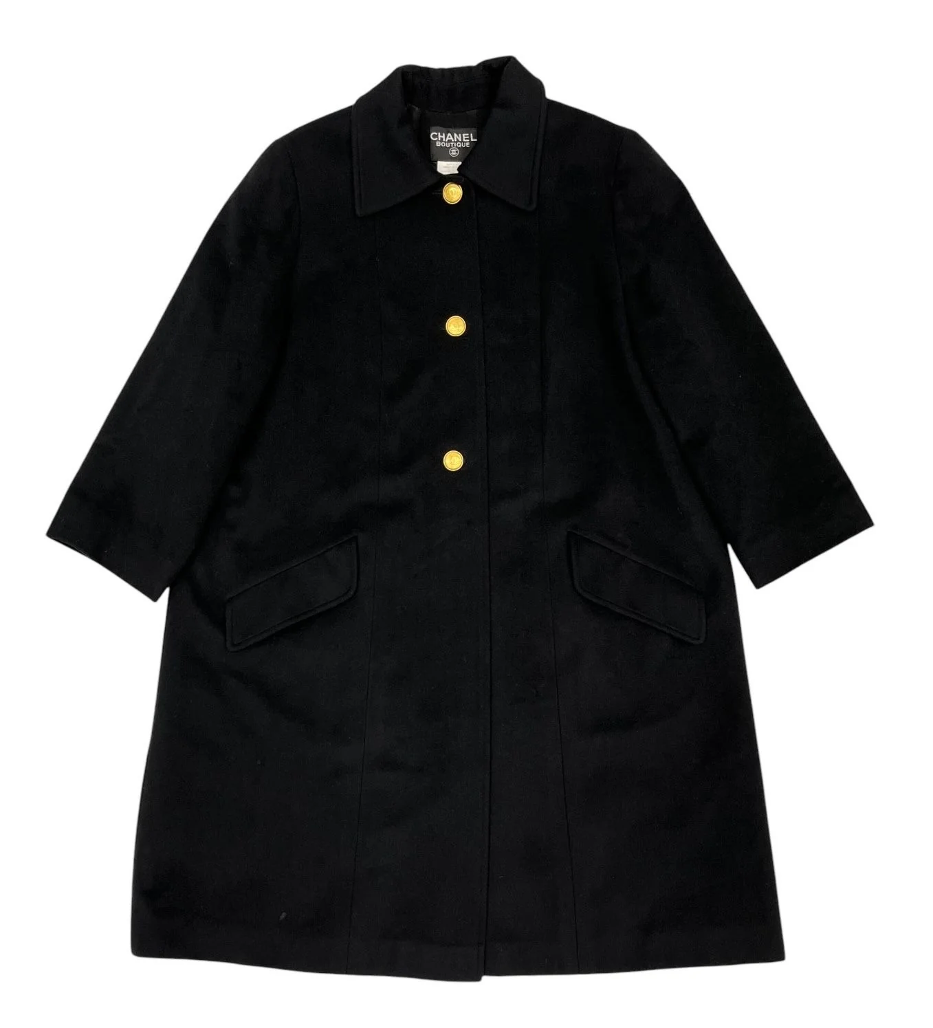Chanel Black Logo Over Coat