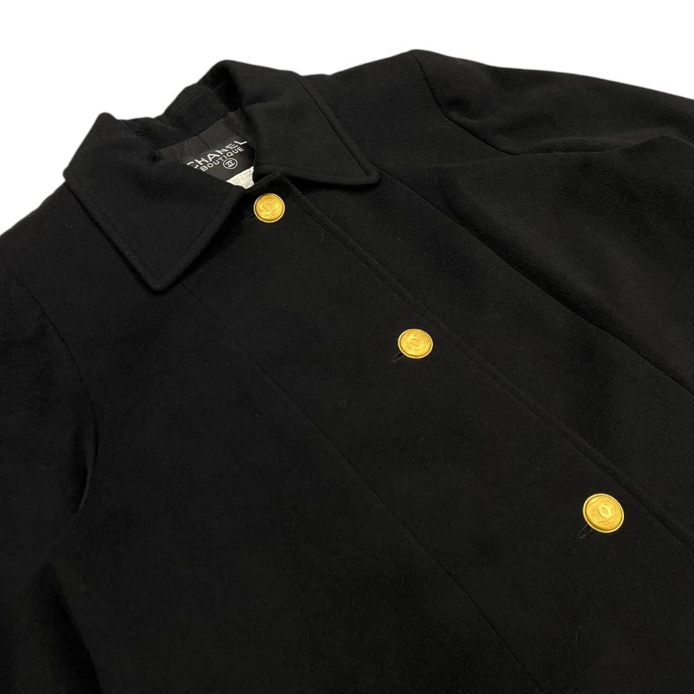 Chanel Black Logo Over Coat - Image 3