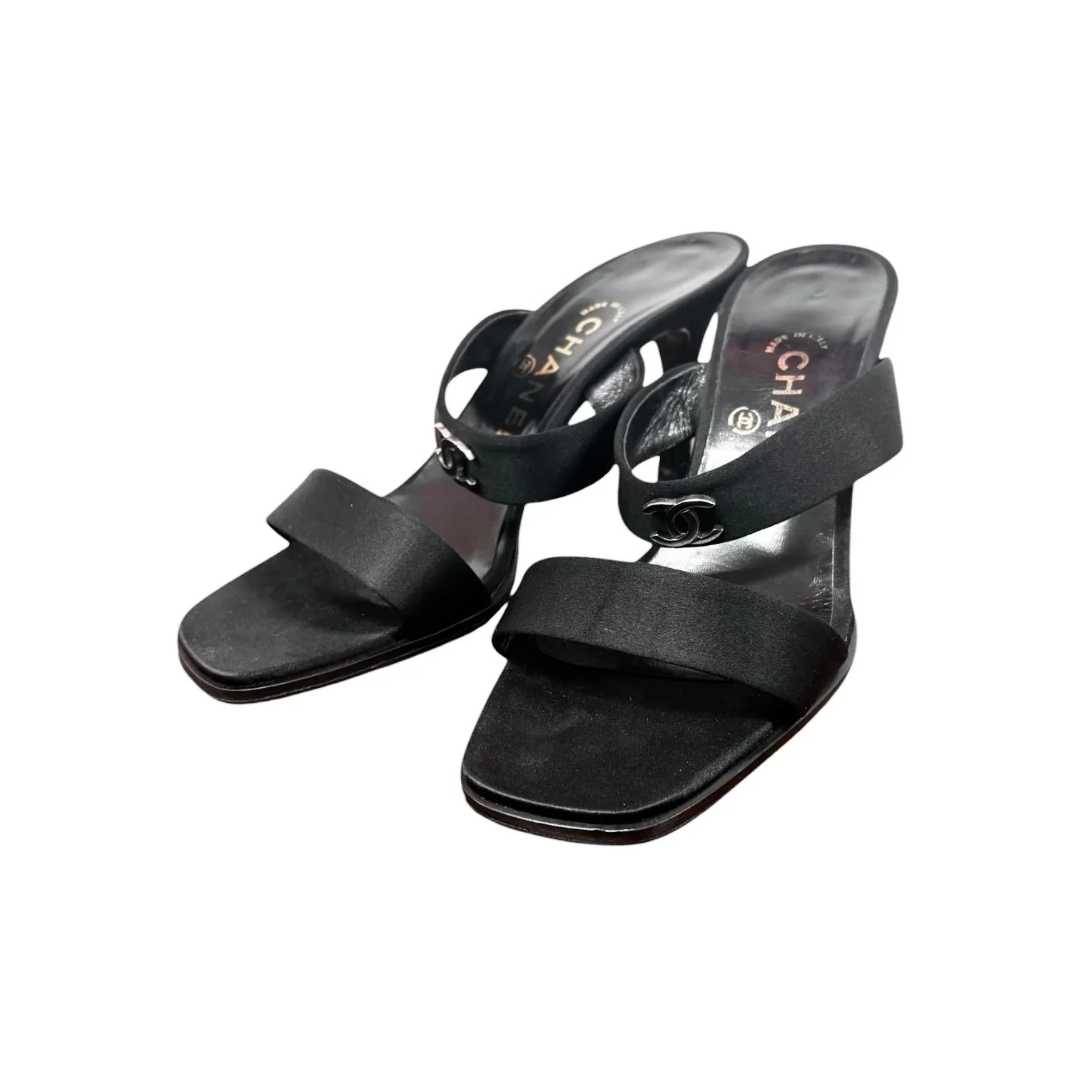 Chanel Black Logo Sandals - Image 3
