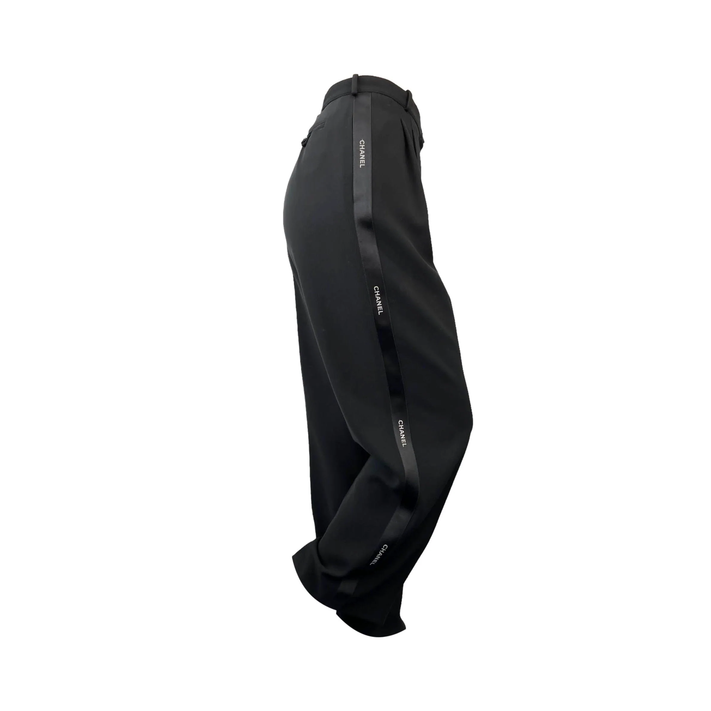 Chanel Black Logo Side Pants - Image 2