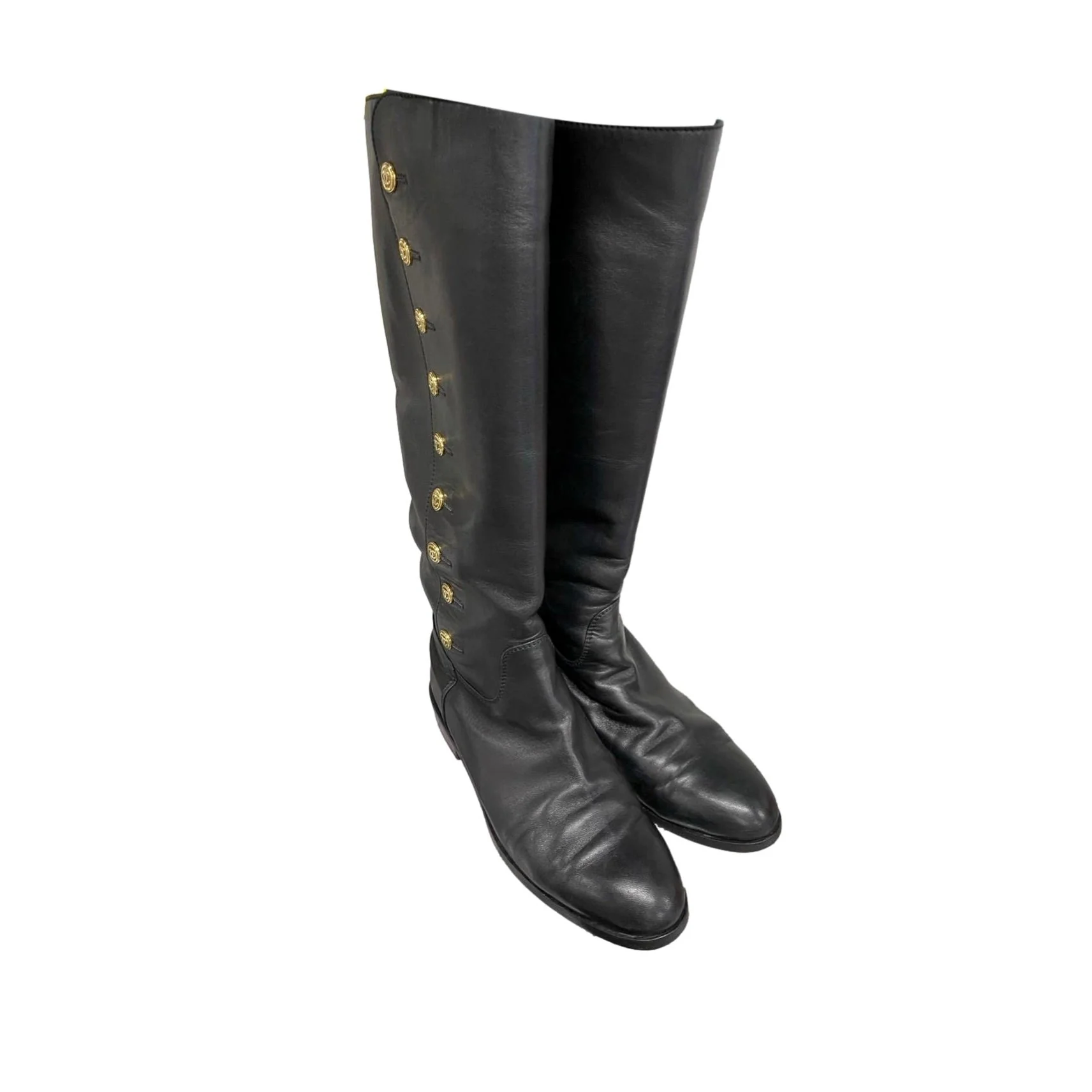 Chanel Black Logo Tall Boots - Image 2