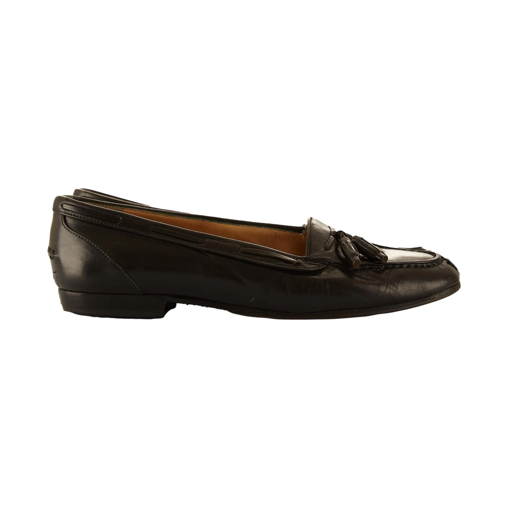 Chanel Black Logo Tassel Loafers - Image 3