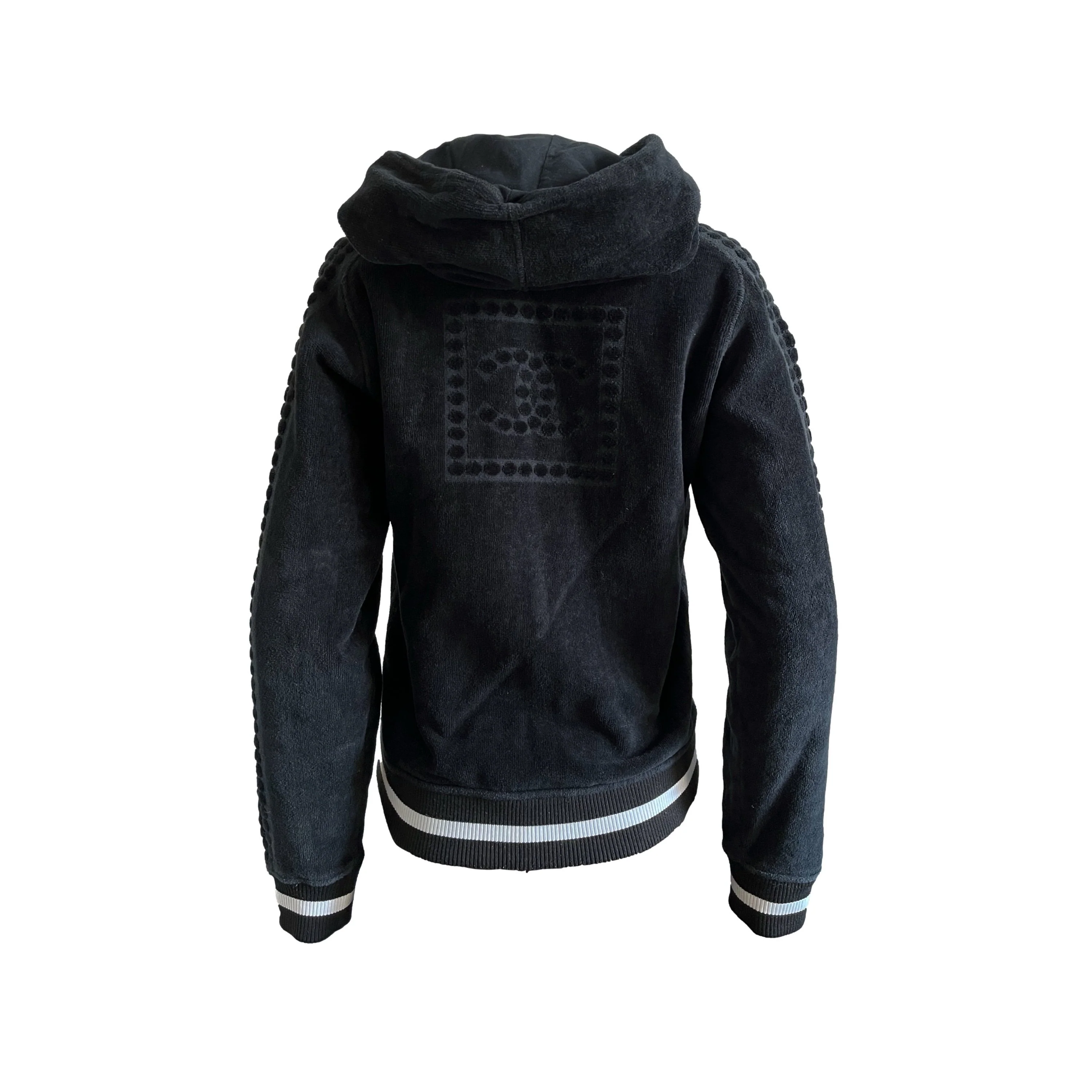 Chanel Black Logo Terry Jacket - Image 2