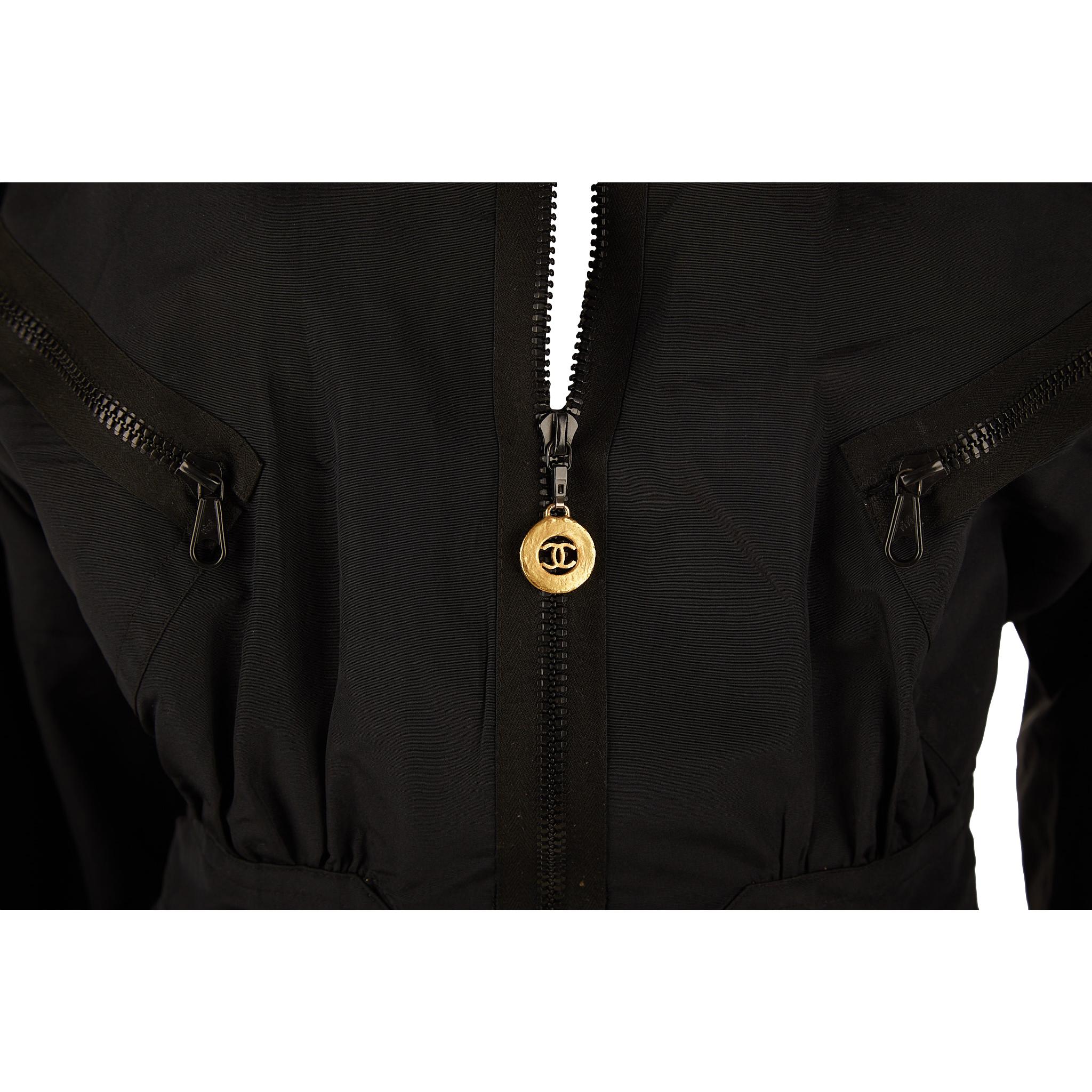 Chanel Black Logo Zipper Snow Suit - Image 3
