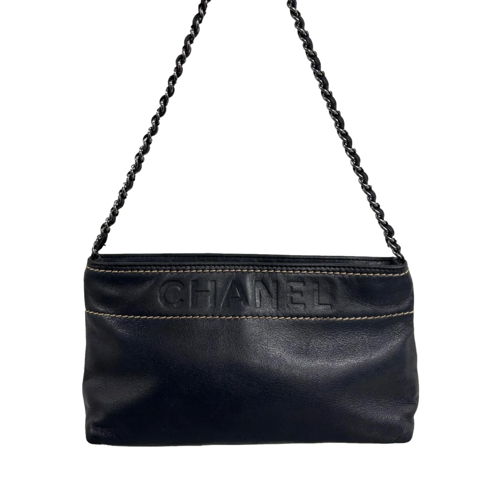 Chanel Black Mini Chain Logo Bag