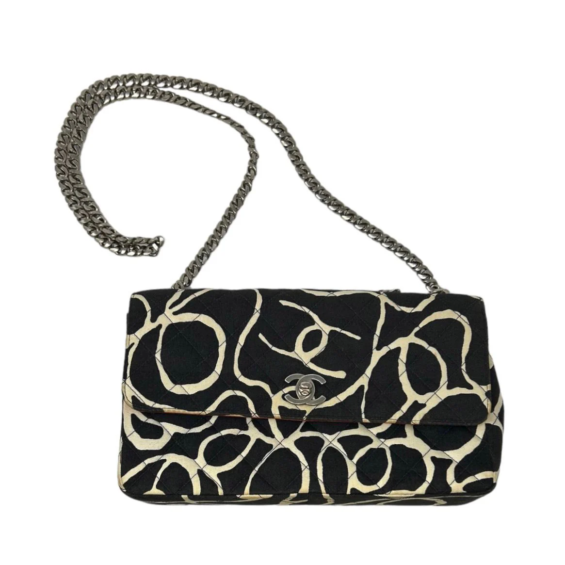 Chanel Black Printed Flap Bag