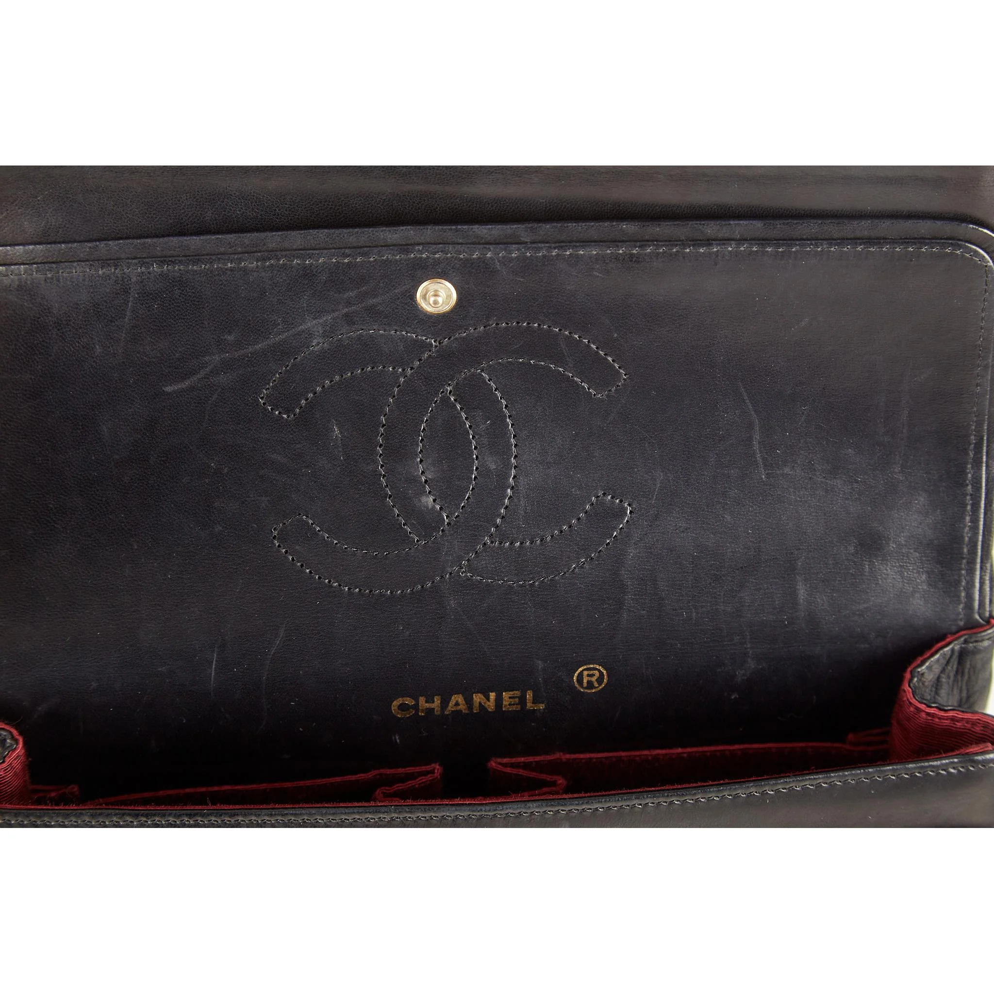 Chanel Black Quilted Double Flap Bag - Image 3