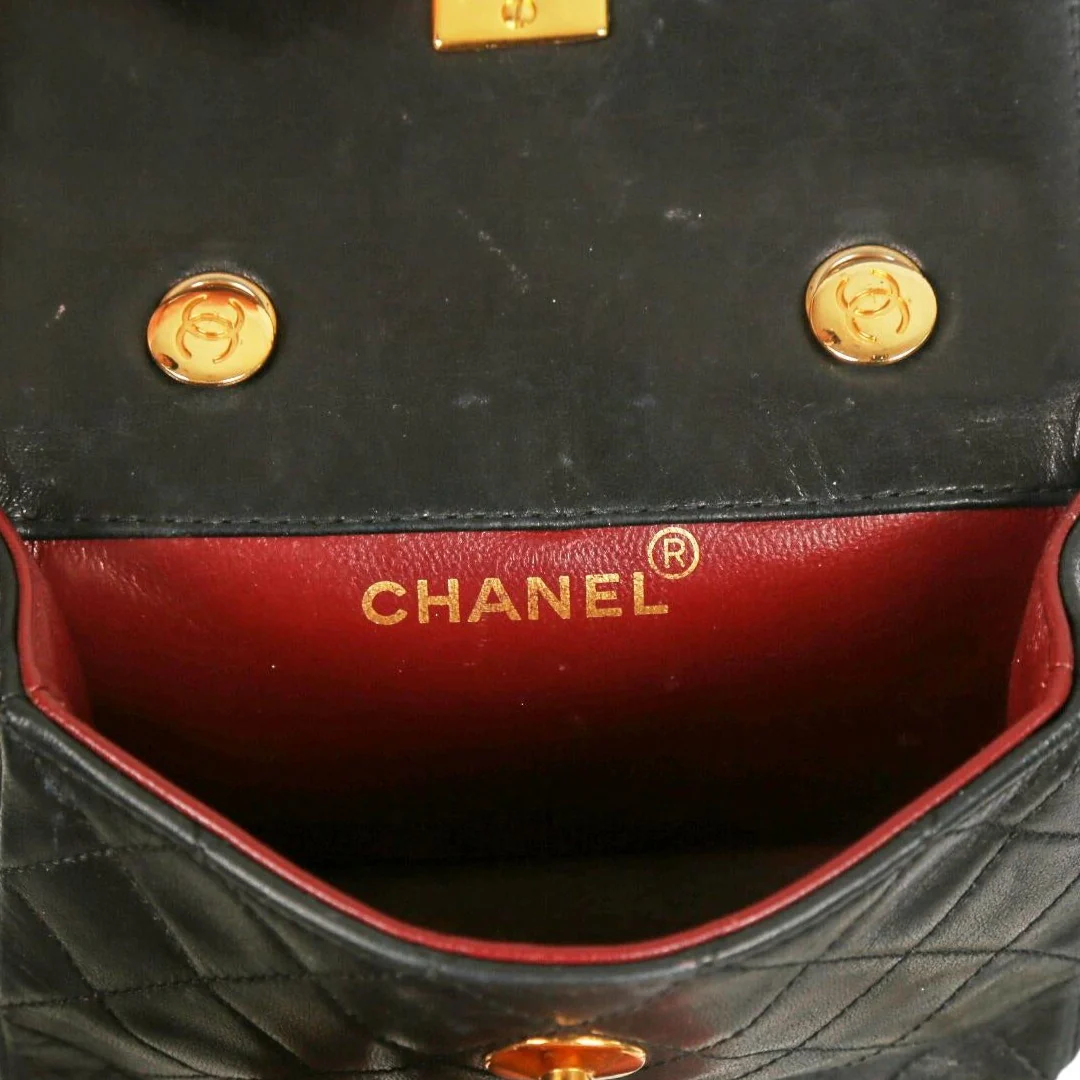 Chanel Black Quilted Mini Flap Bag - Image 6