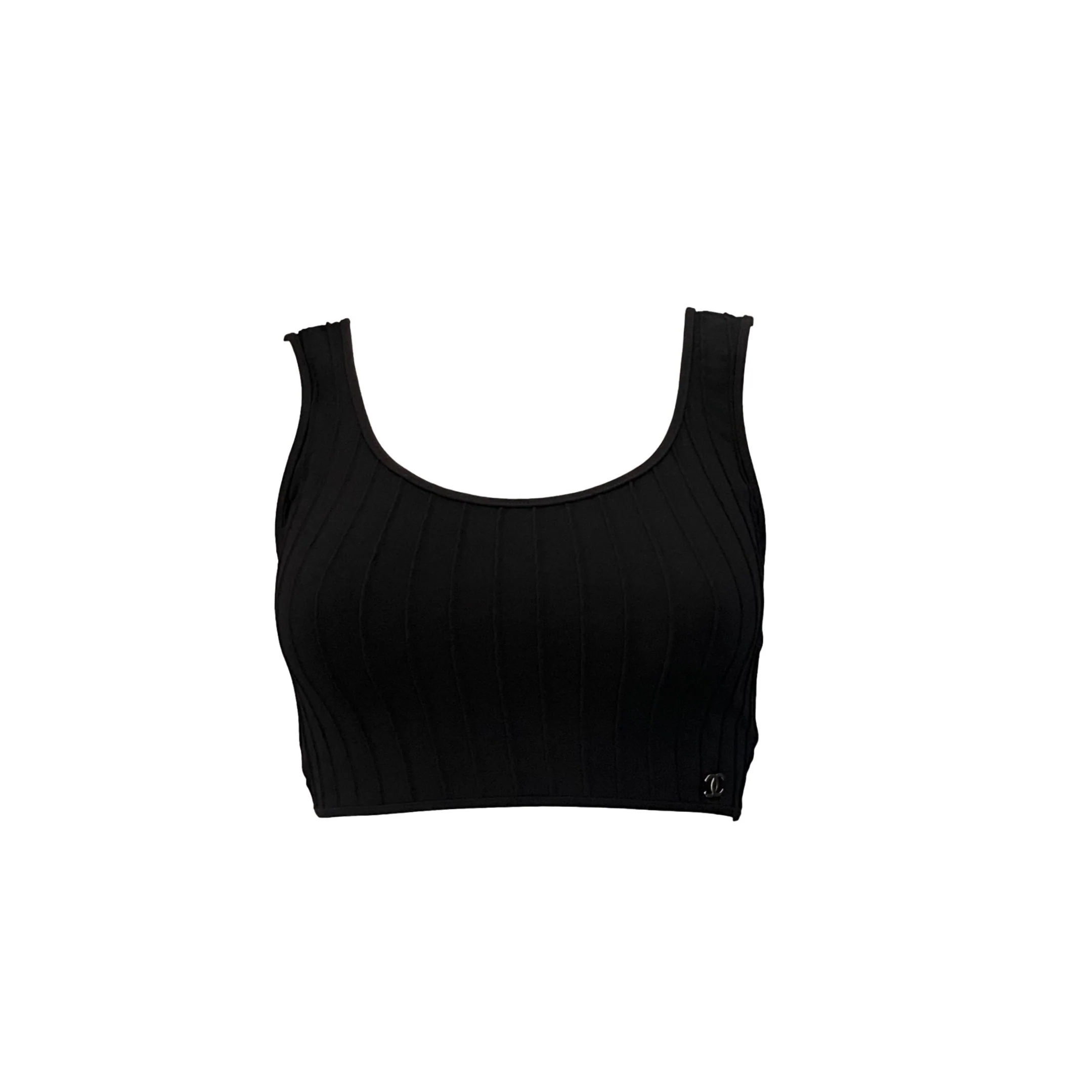 Chanel Black Ribbed Crop Top