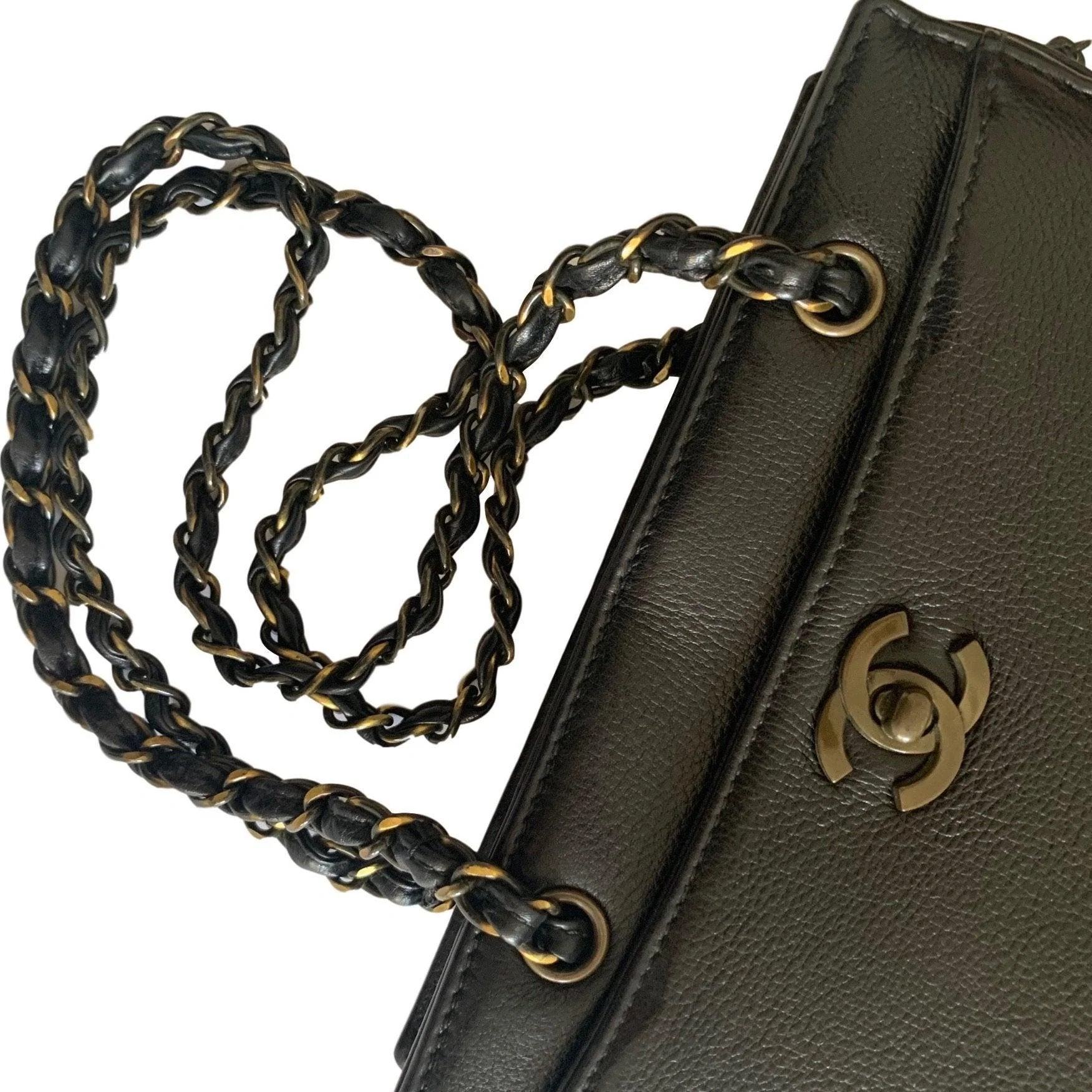 Chanel Black Small Caviar Chain Bag - Image 5