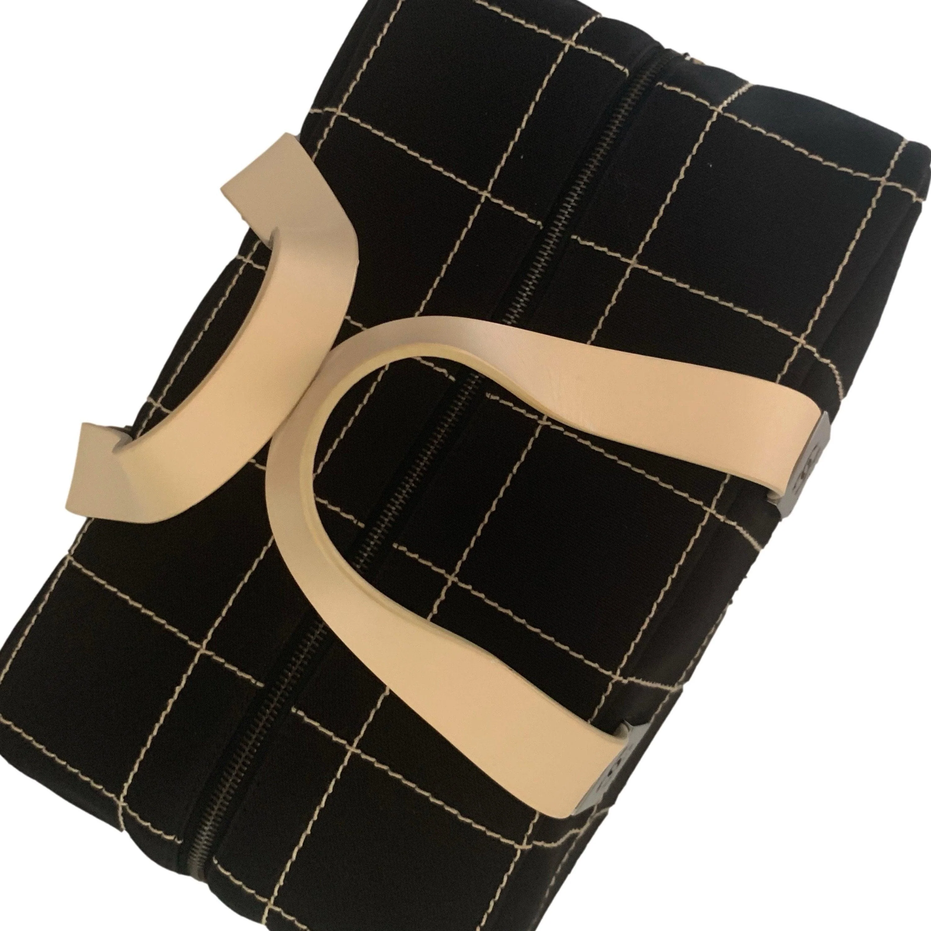 Chanel Black Square Stitch Boston Bag - Image 3