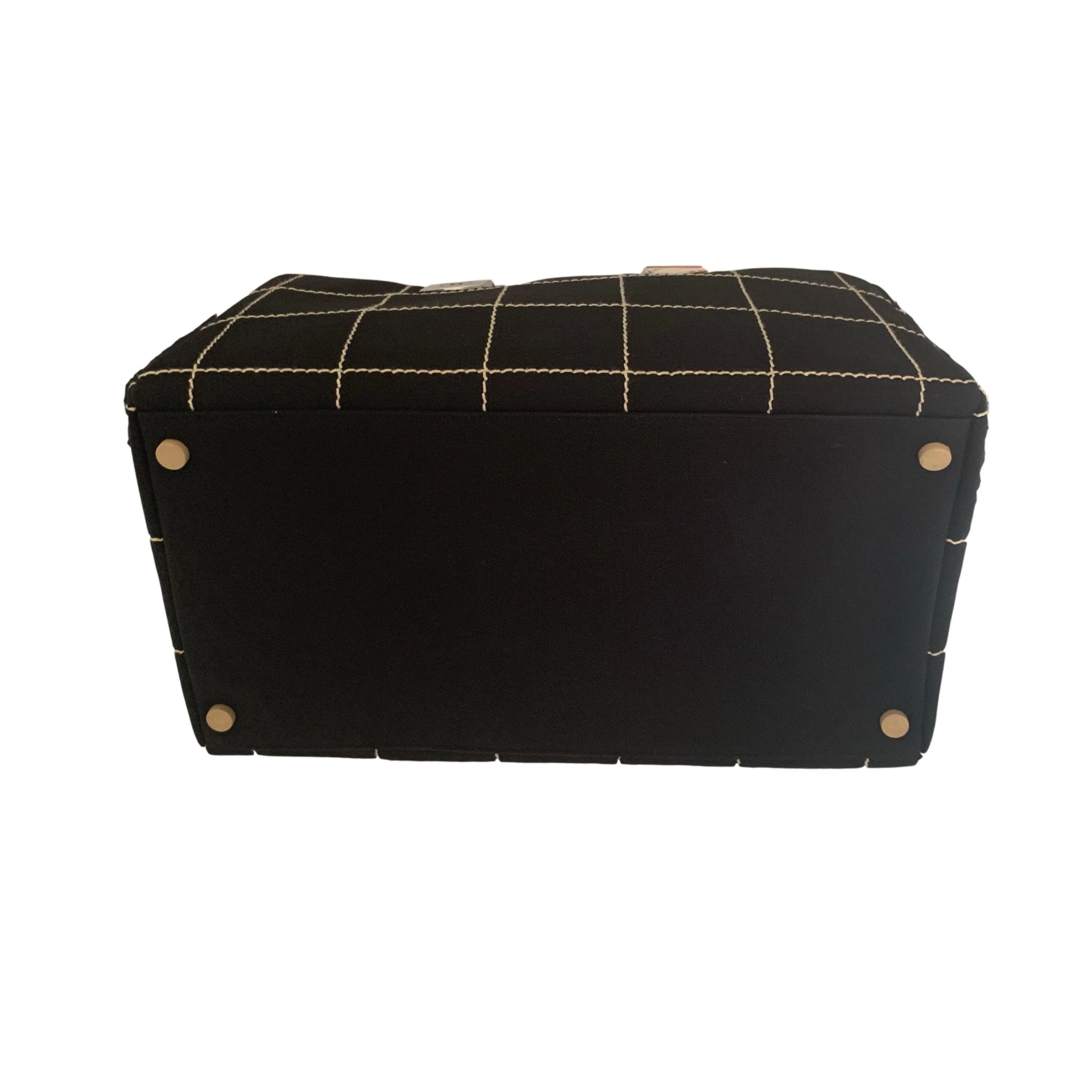 Chanel Black Square Stitch Boston Bag - Image 4