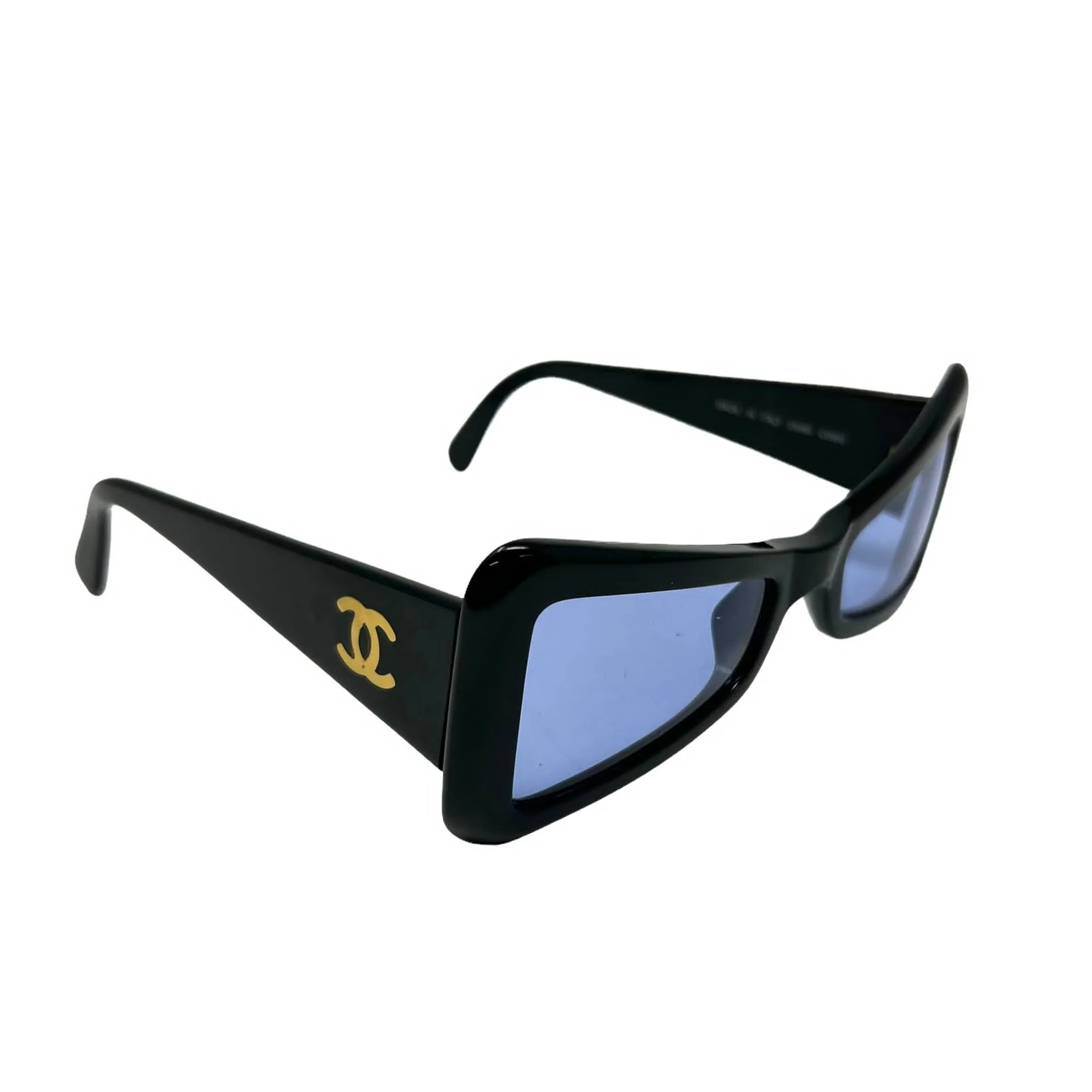 Chanel Blue Logo Geometric Sunglasses