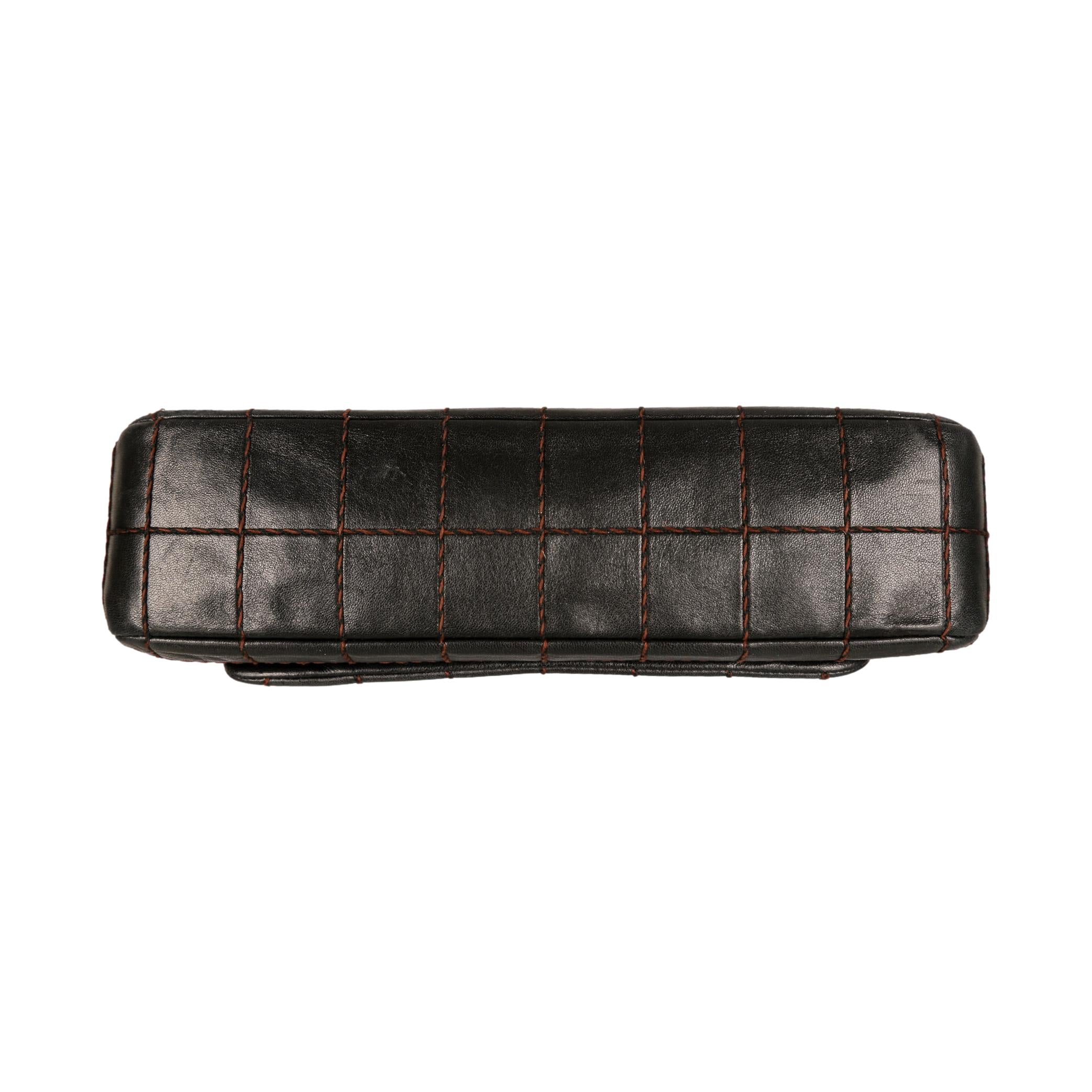 Chanel Brown Crazy Stitch Quilted Flap Bag - Image 3