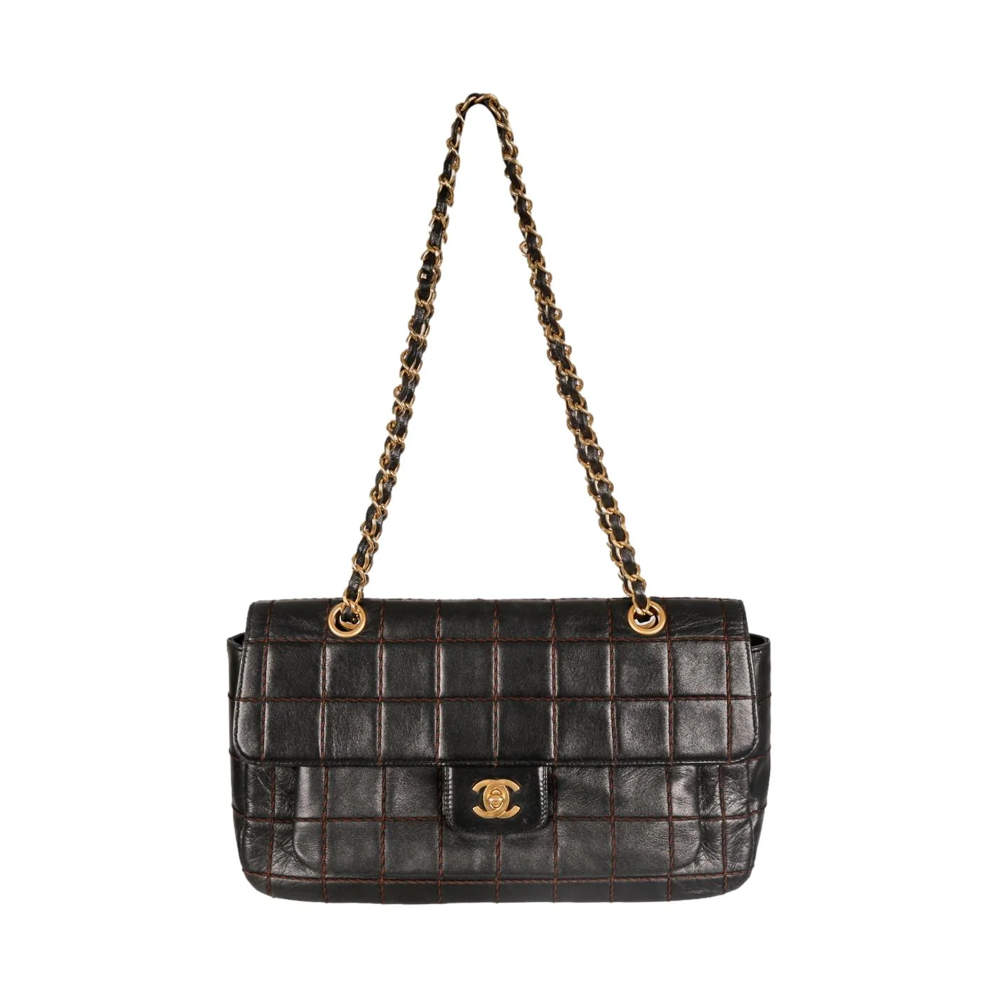 Chanel Brown Crazy Stitch Quilted Flap Bag - Image 4