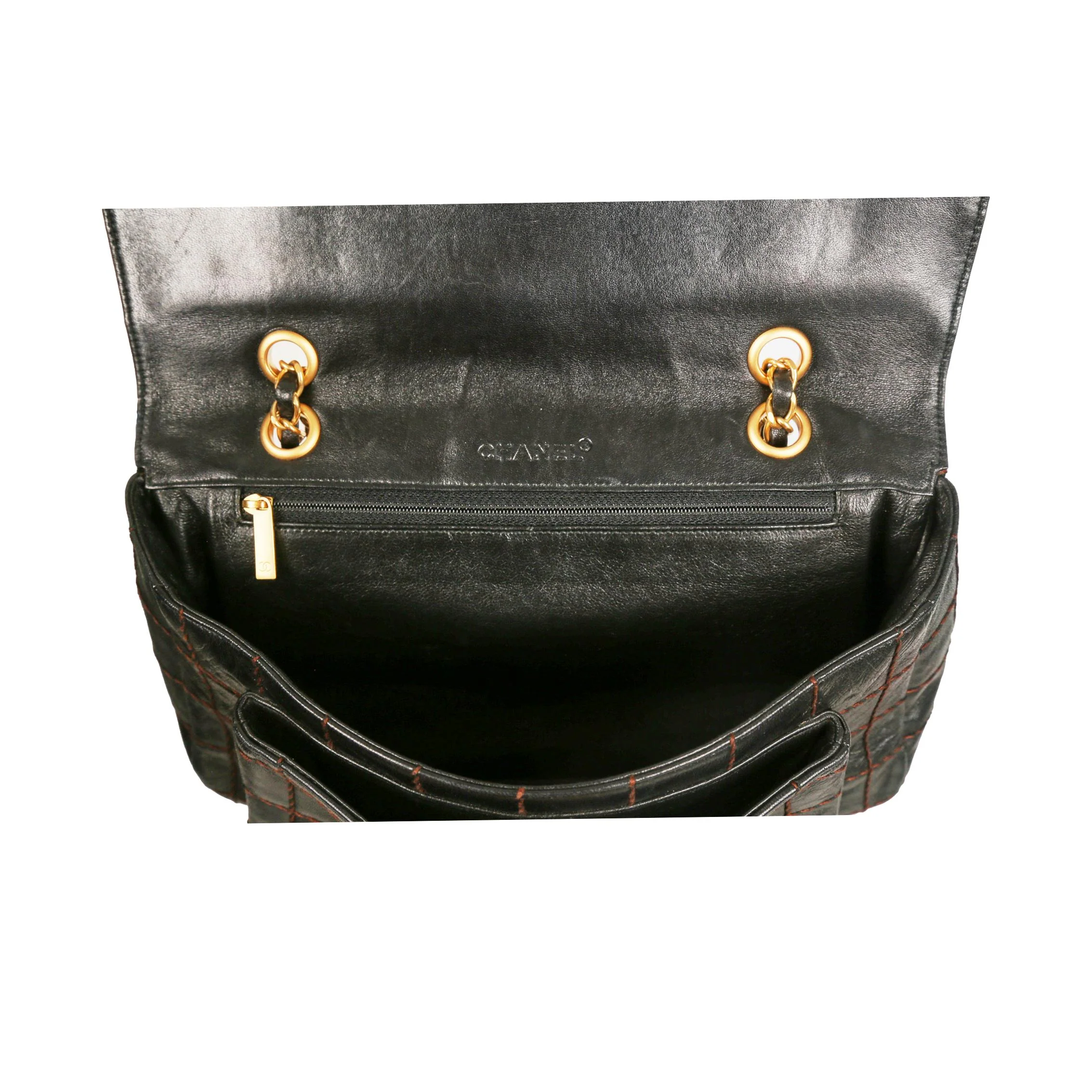 Chanel Brown Crazy Stitch Quilted Flap Bag - Image 5