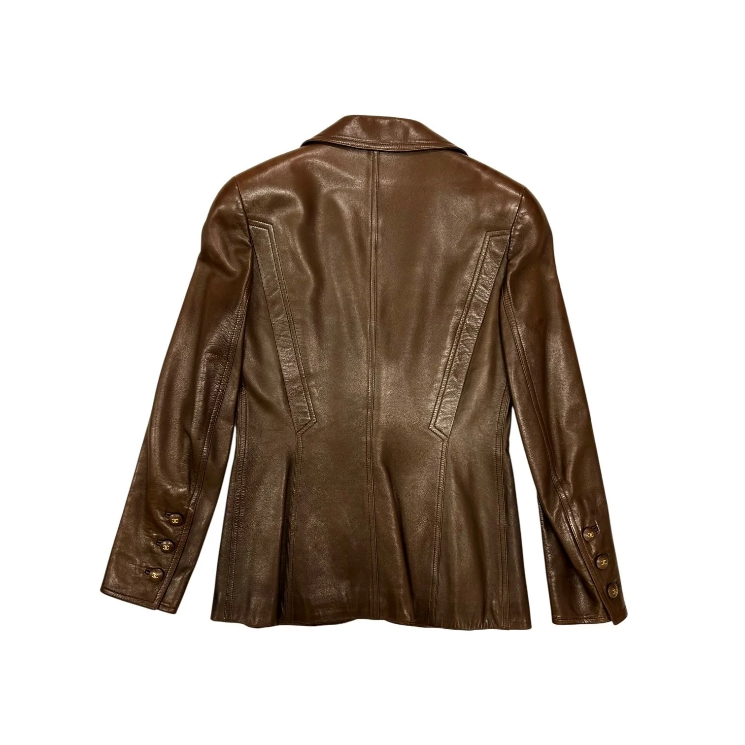 Chanel Brown Leather Jacket - Image 2