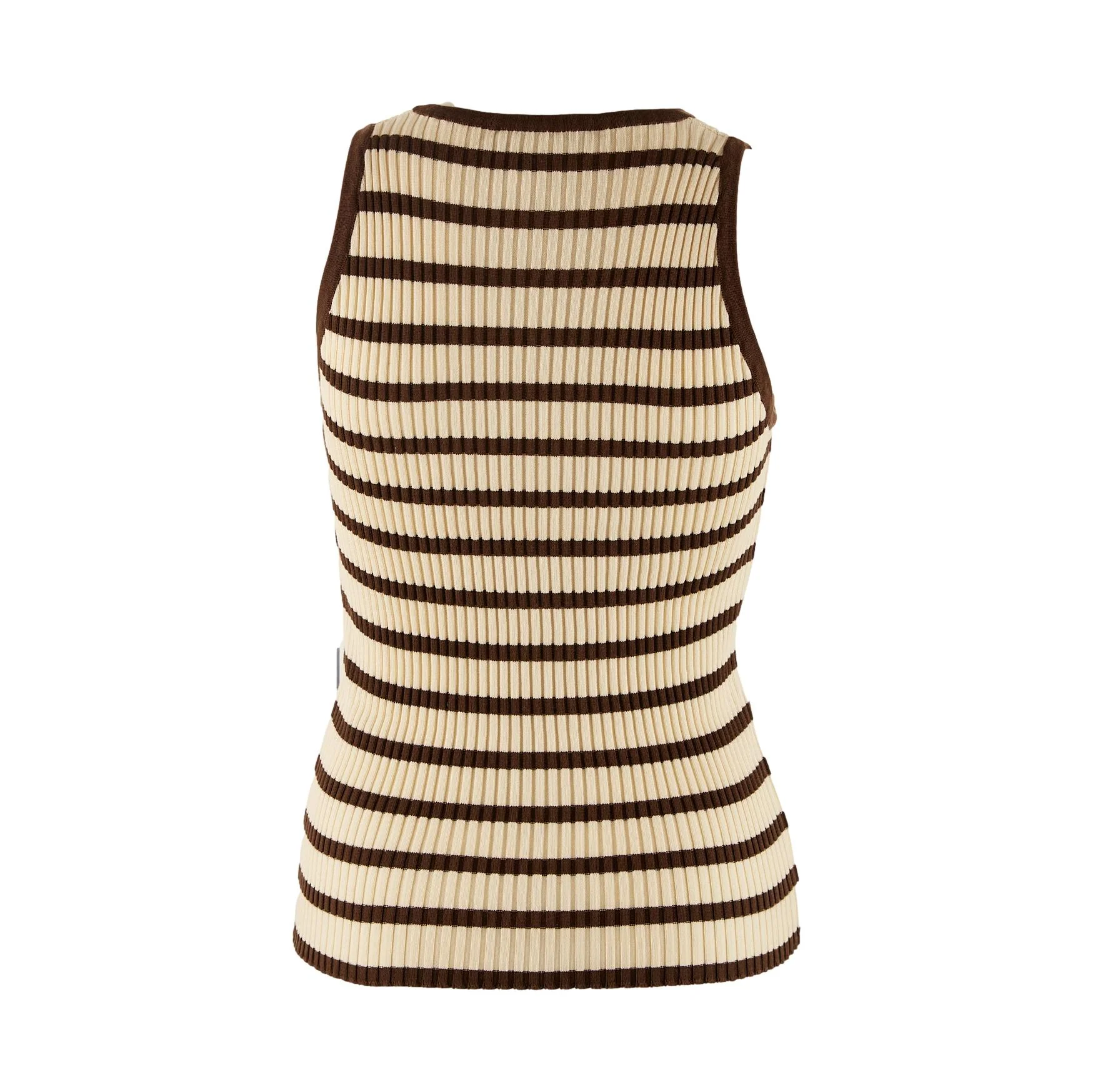 Chanel Brown Striped Logo Tank - Image 2
