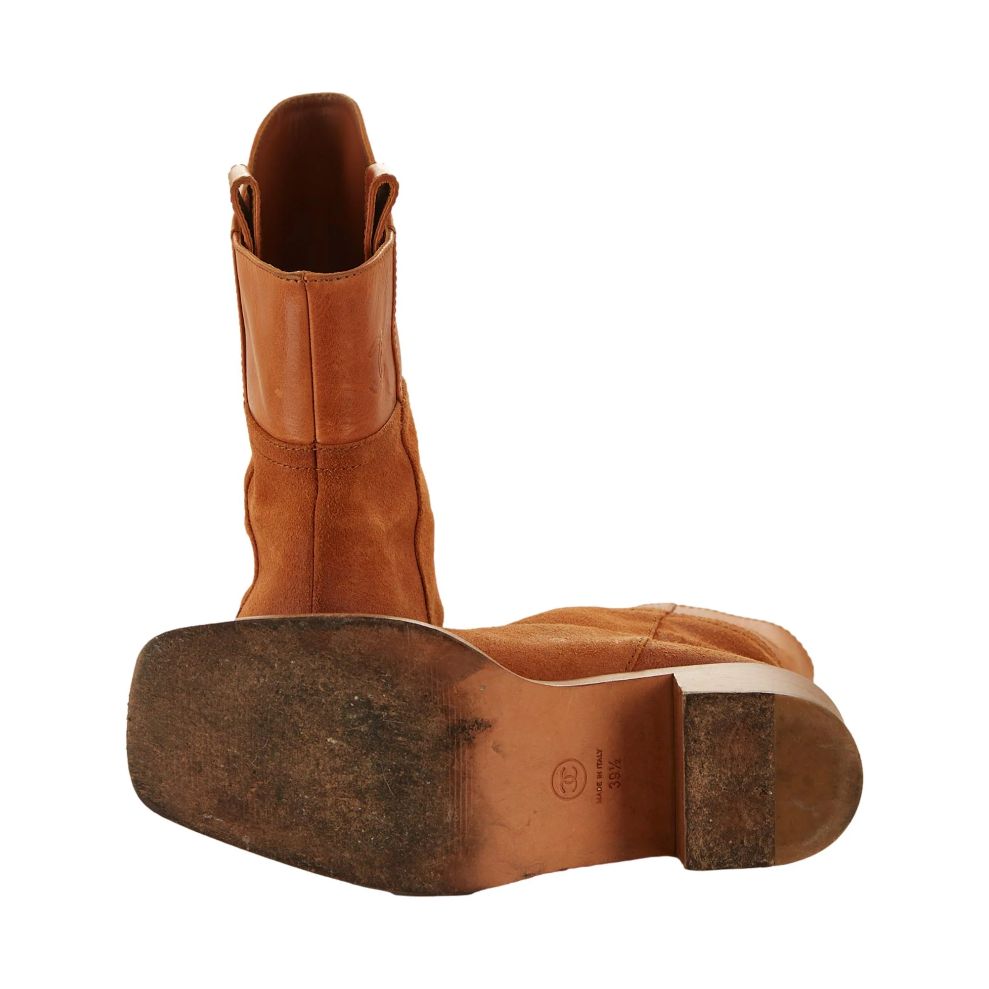 Chanel Brown Suede Logo Boots - Image 5