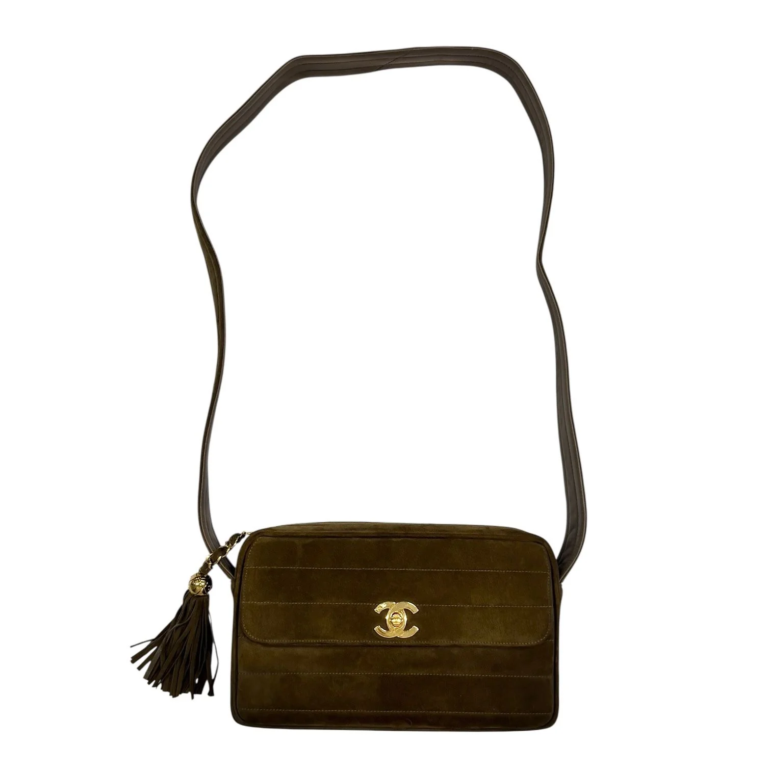 Chanel Brown Suede Square Quilted Bag - Image 2