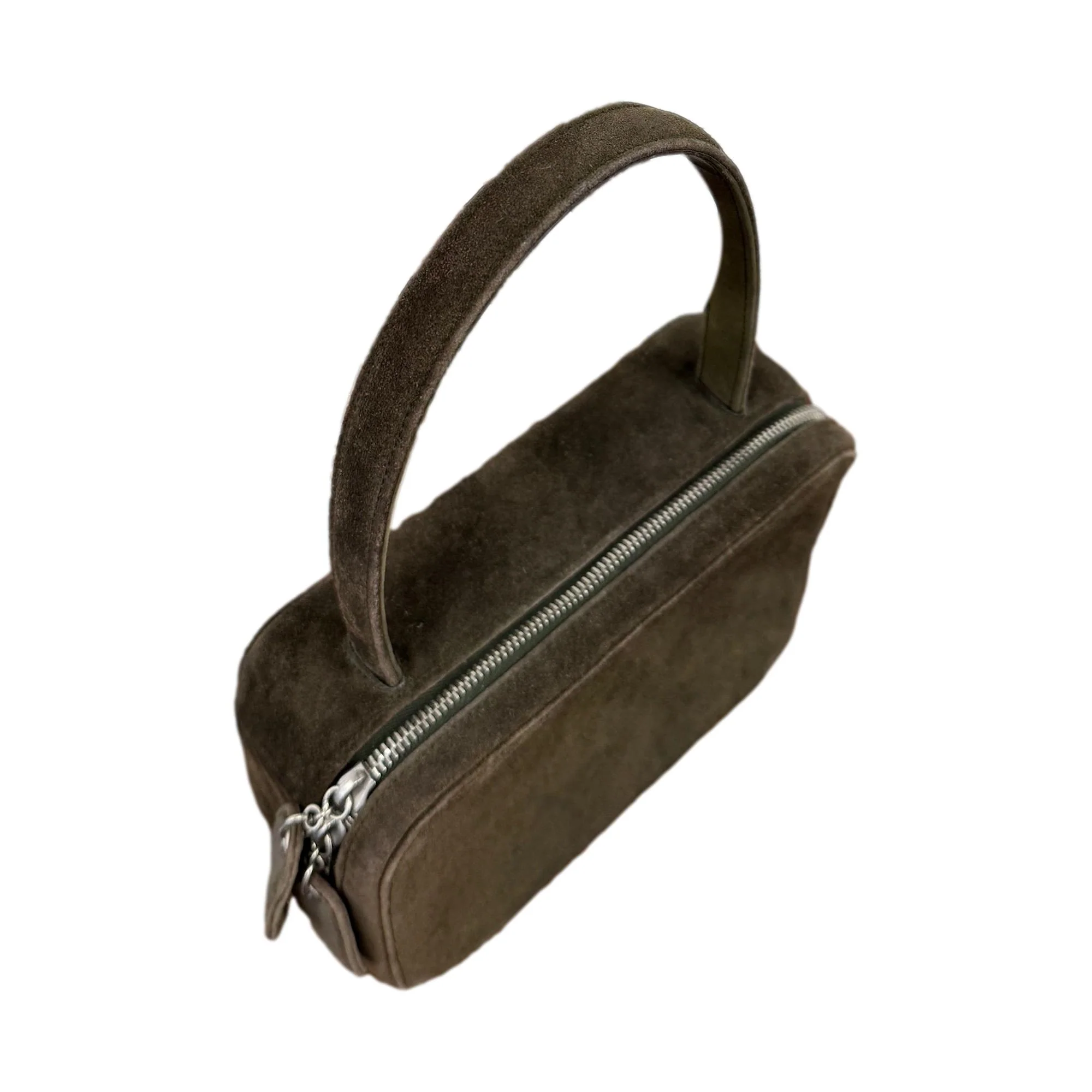 Chanel Brown Suede Top Handle Bag - Image 3